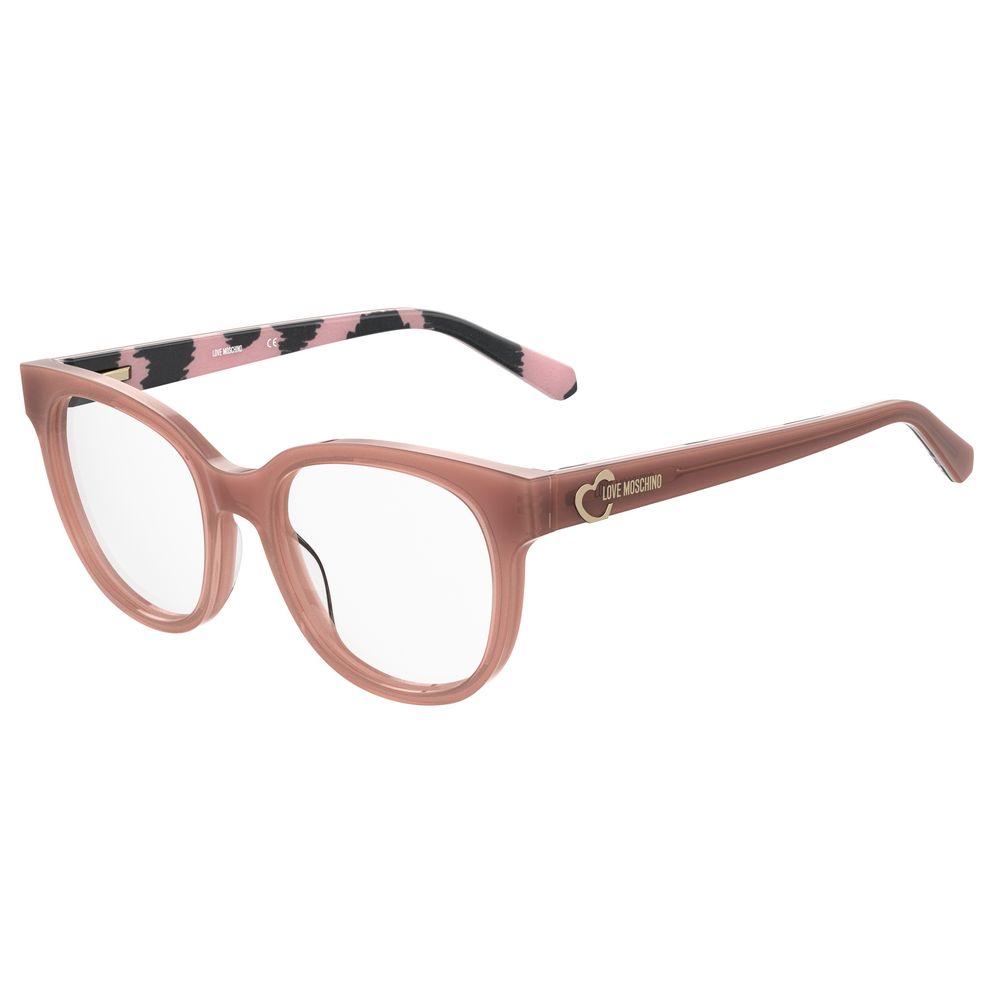 Indulge in the exquisite Love Moschino Orange Acetate Glasses, where premium craftsmanship meets vibrant elegance, perfect for the discerning individual seeking timeless allure.
