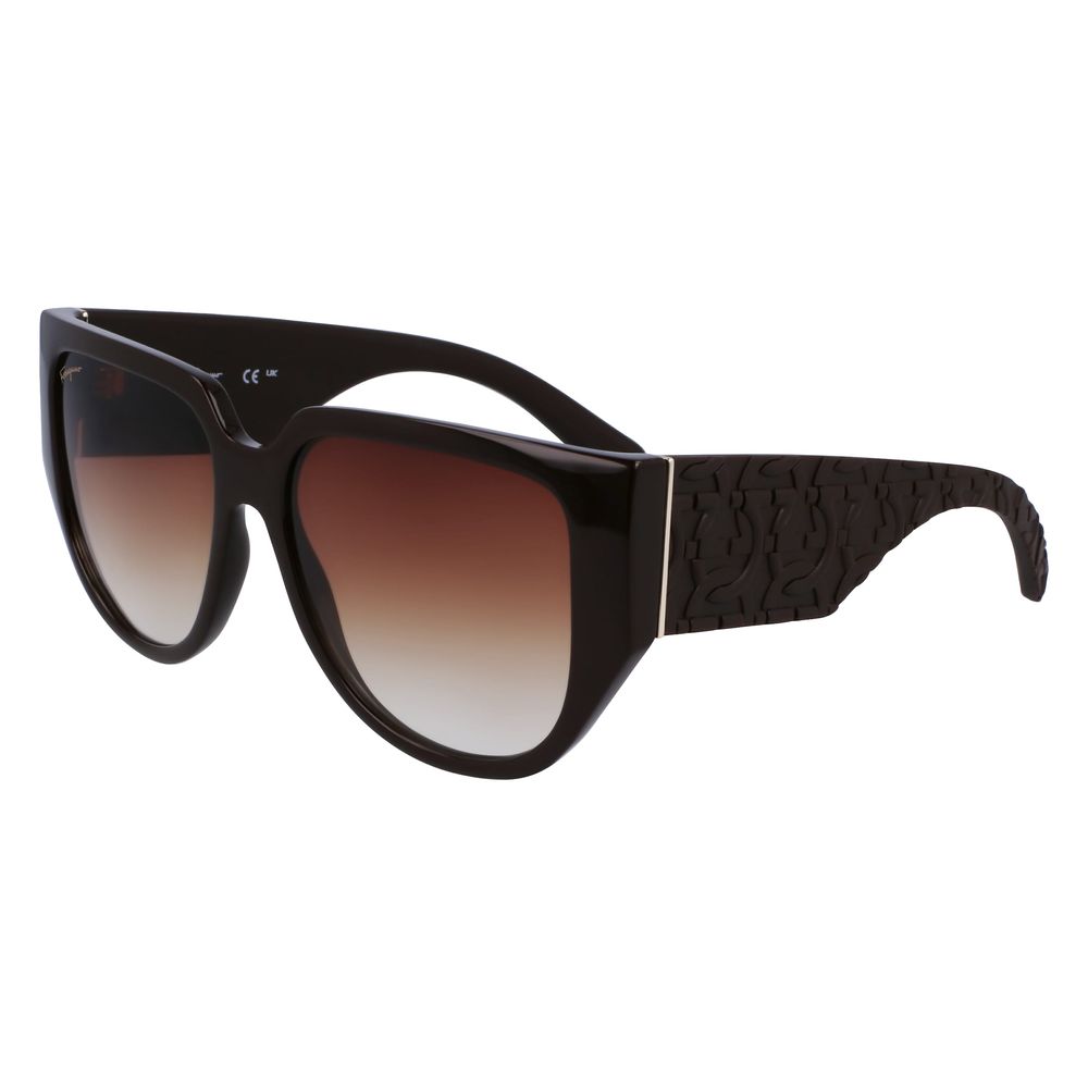 Experience the allure of Ferragamo Brown Bio Injected Sunglasses, where innovative craftsmanship meets sustainable luxury, elevating your style with timeless elegance.