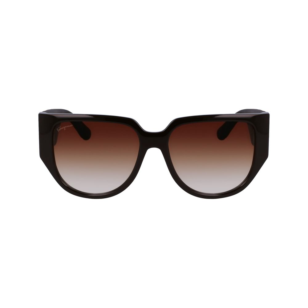 Experience the allure of Ferragamo Brown Bio Injected Sunglasses, where innovative craftsmanship meets timeless elegance, perfect for the discerning individual.