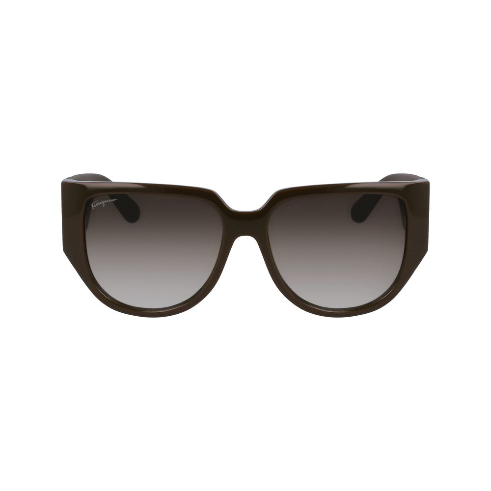 Elevate your style with Ferragamo Green Bio Injected Sunglasses, a luxurious blend of sustainability and elegance, designed for the discerning individual.