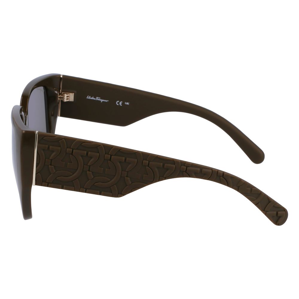 Elevate your style with Ferragamo Green Bio Injected Sunglasses, a luxurious blend of sustainability and elegance, designed for the discerning individual.