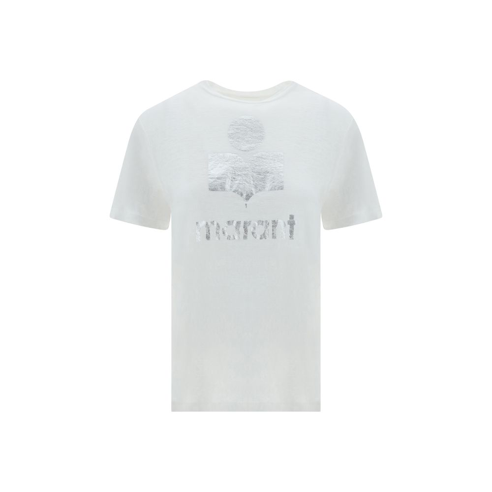 Elevate your wardrobe with the Isabel Marant Étoile White Linen T-Shirt, a masterpiece of refined simplicity crafted from luxurious linen, perfect for effortless elegance.