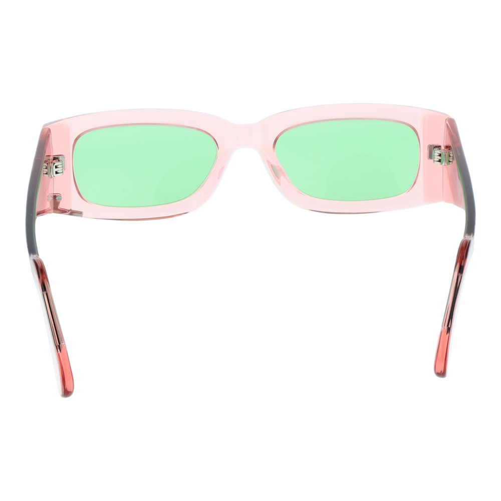 Indulge in the exquisite GCDS Pink Acetate Sunglasses, where luxurious rose frames meet captivating green lenses, embodying sophisticated elegance for the discerning trendsetter.