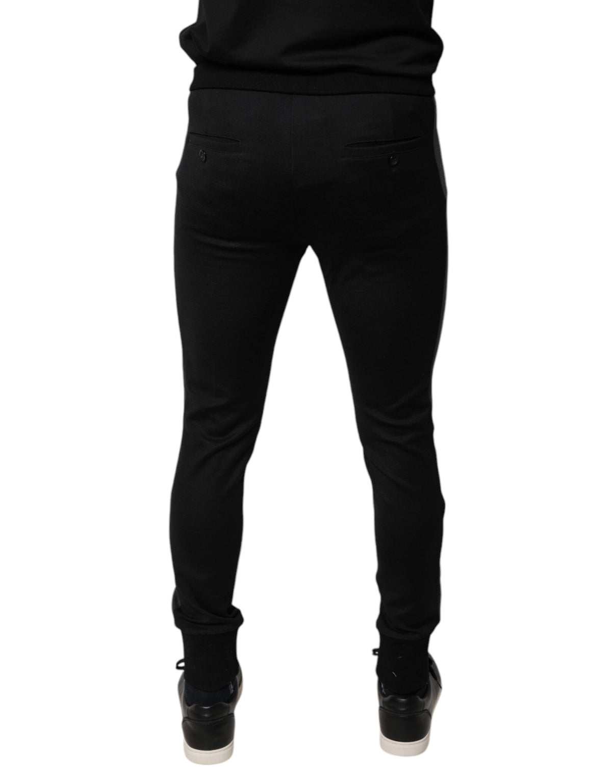 Dolce & Gabbana Black Wool Slim Fit Pants - Exquisite Luxury