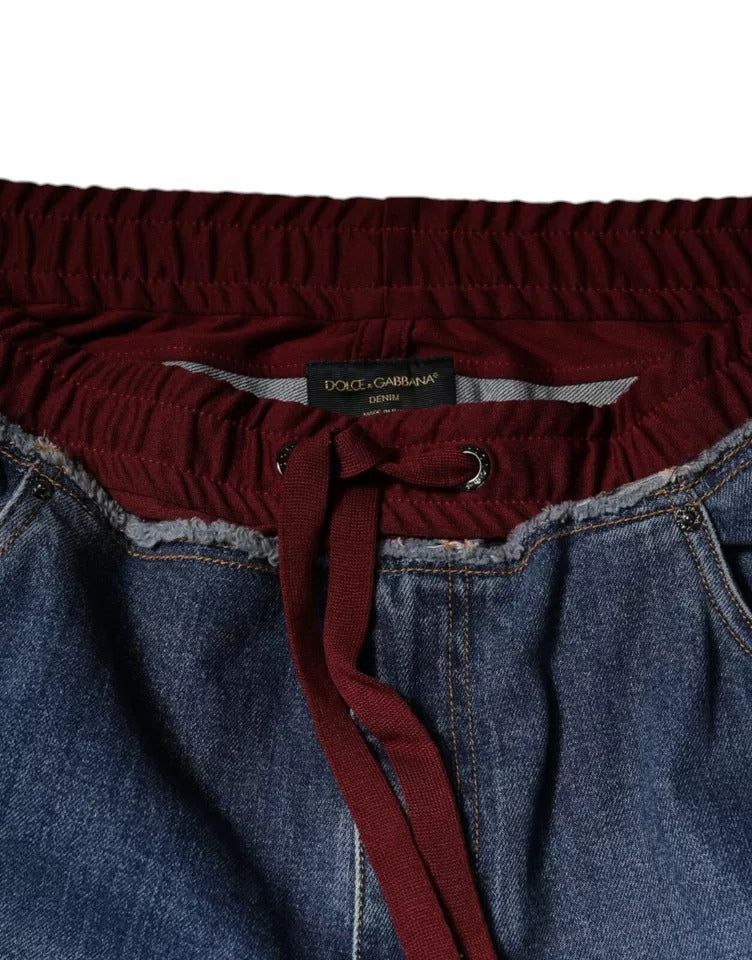 Indulge in the exquisite artistry of Dolce & Gabbana's Blue Cotton Stretch Straight Denim Jeans, where luxurious comfort meets timeless elegance, elevating your wardrobe to new heights.