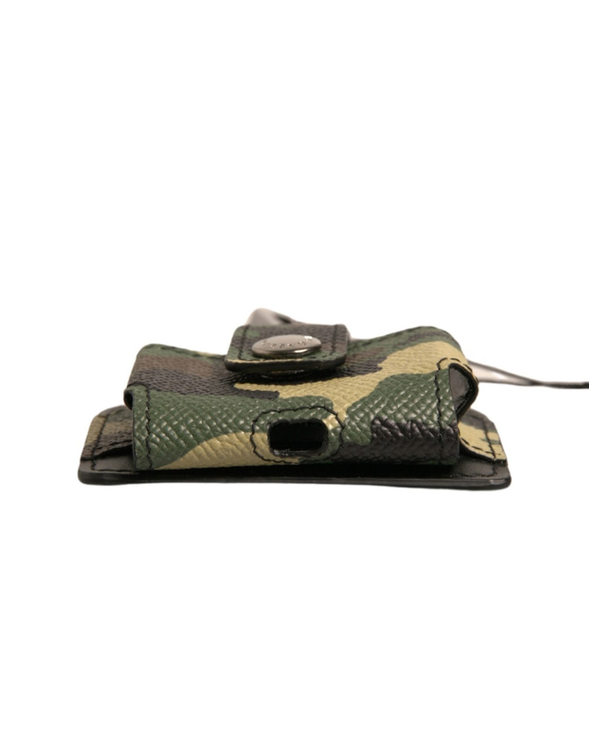 Indulge in the Dolce & Gabbana Multicolor Camouflage Leather Airpods Case, a luxurious blend of exquisite craftsmanship and bold design, perfect for the discerning individual.