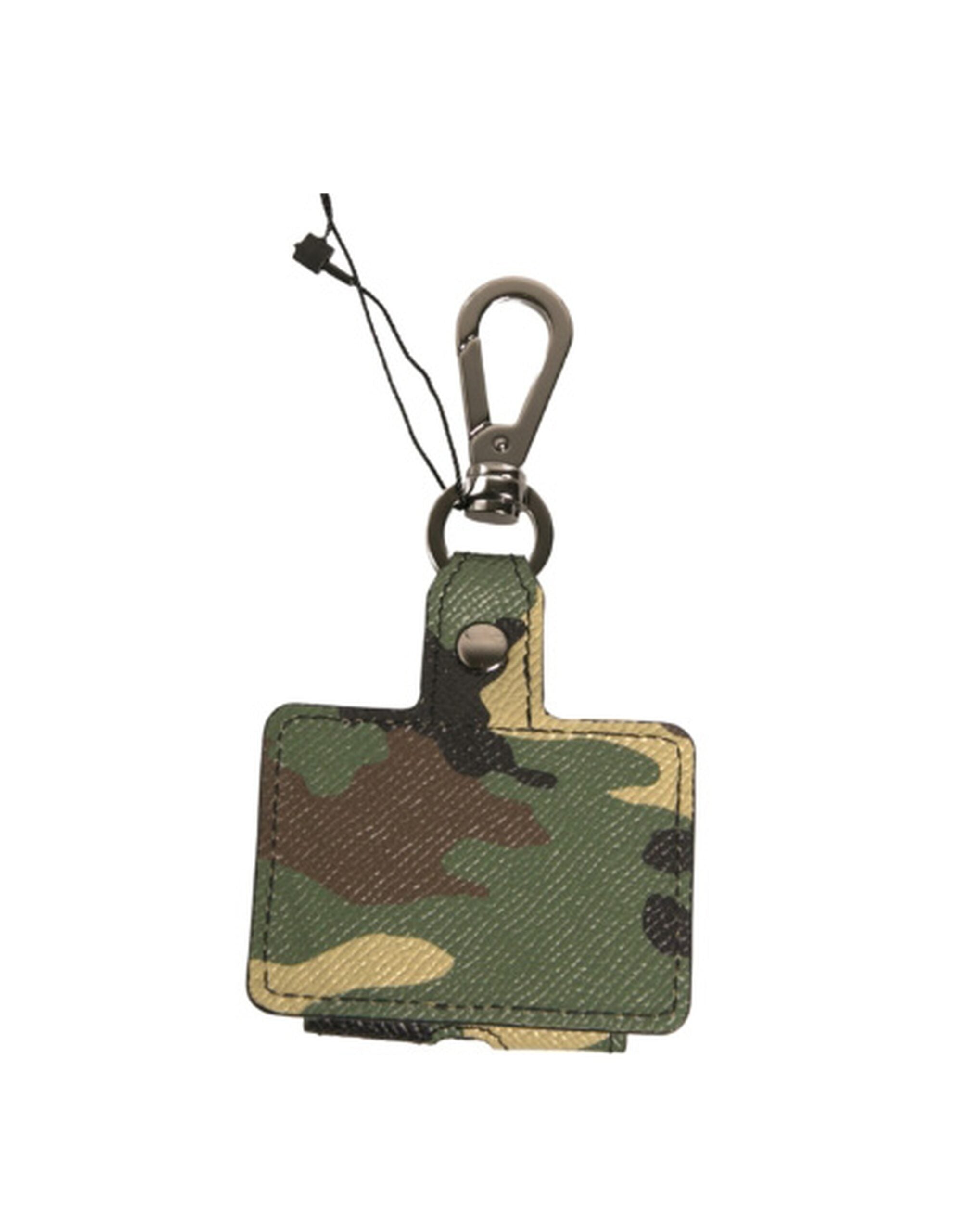 Indulge in the exquisite Dolce & Gabbana Multicolor Camouflage Leather Airpods Case, a luxurious blend of style and craftsmanship that elevates your everyday elegance.