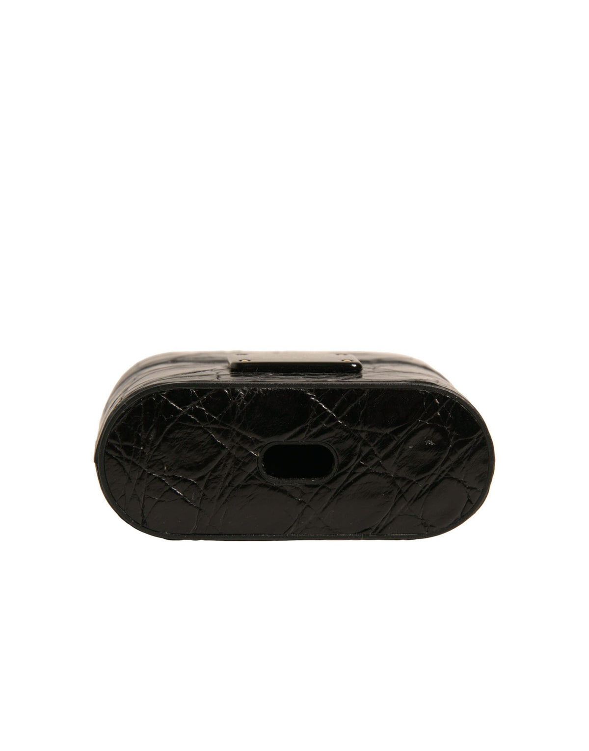 Discover the Dolce & Gabbana Black Leather Airpods Case, a masterpiece of 100% caiman leather that embodies timeless elegance and sophisticated luxury for discerning tastes.