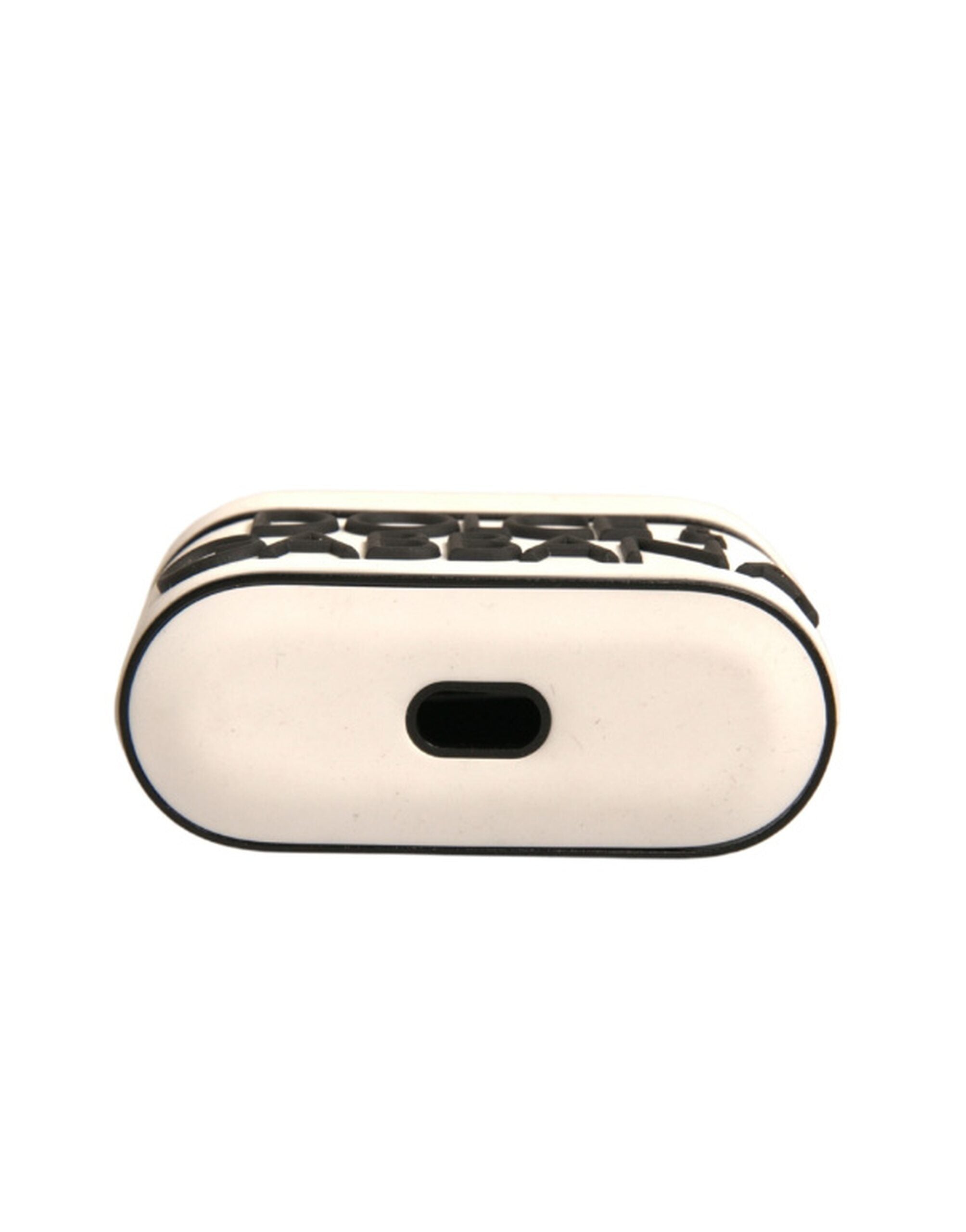 Elevate your style with the Dolce & Gabbana White PVC Embossed Logo Airpods Case, a luxurious blend of Italian craftsmanship and timeless elegance, perfect for the discerning individual.