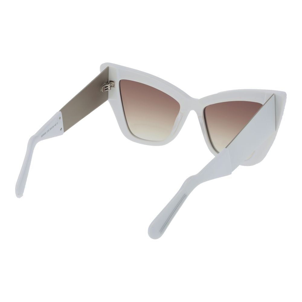 Indulge in the GCDS White Acetate Sunglasses from the Contemporary Luxury Collection, where Italian artistry meets timeless cat-eye elegance for an unforgettable allure.