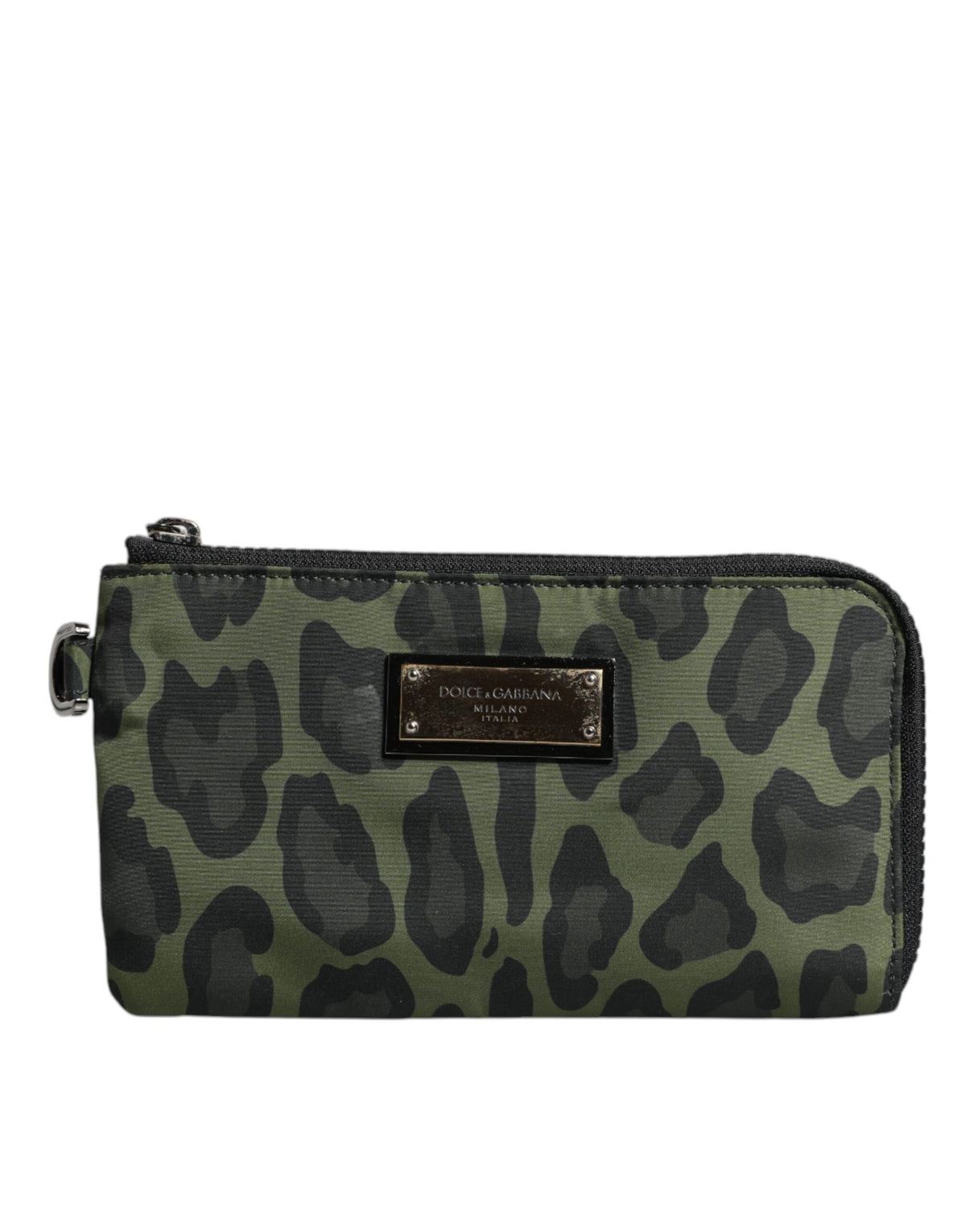 Indulge in the exquisite Dolce & Gabbana Green Leopard Leather Multifunctional Kit Bag, a timeless blend of luxury and functionality, crafted for the discerning individual.