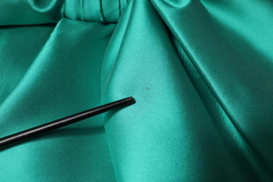 Elevate your elegance with the Alberta Ferretti Green Satin Layered Dress, a masterpiece of Italian craftsmanship in luxurious materials, perfect for unforgettable moments.