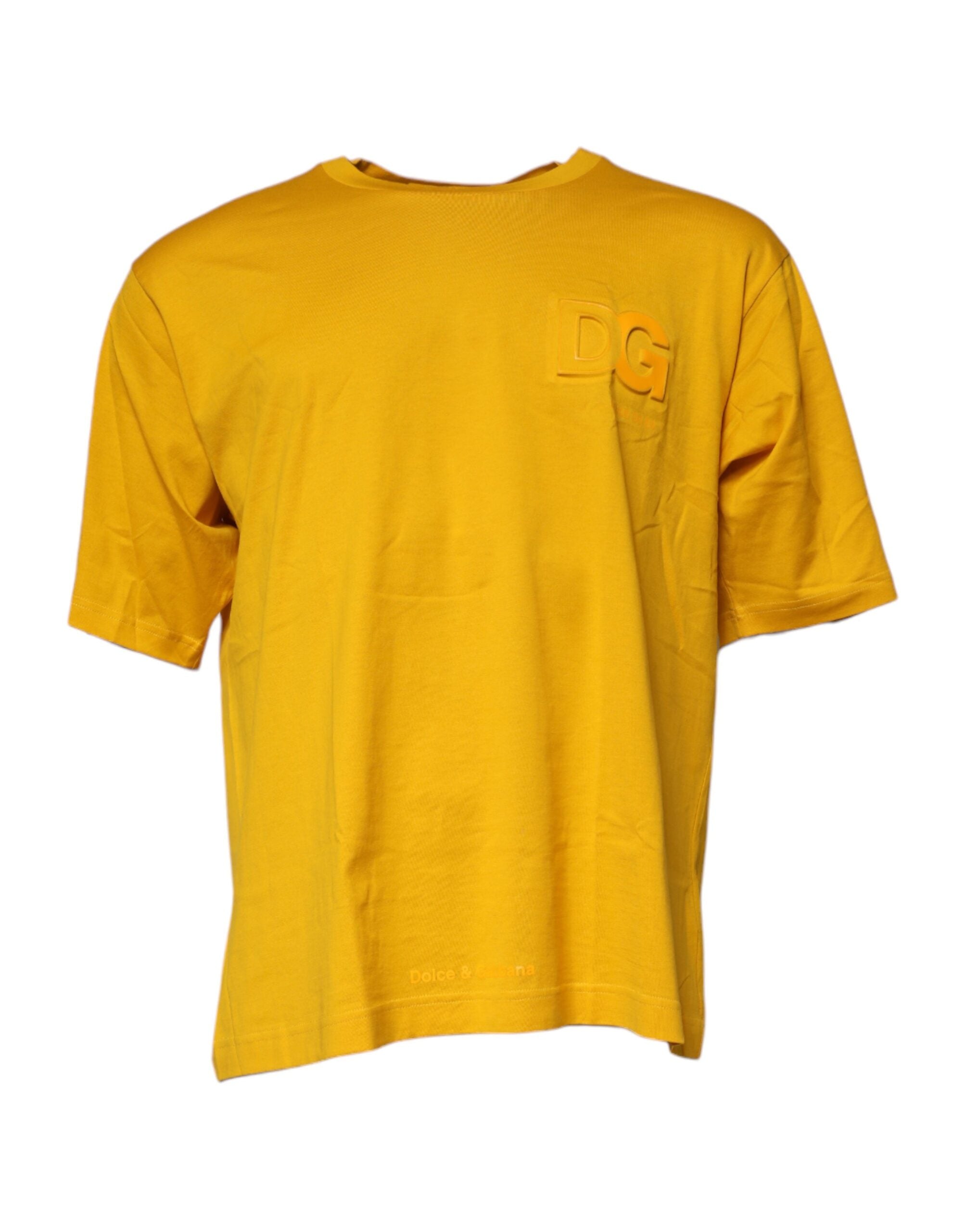 Dolce & Gabbana Dark Yellow Logo Cotton T-shirt, Timeless Luxury