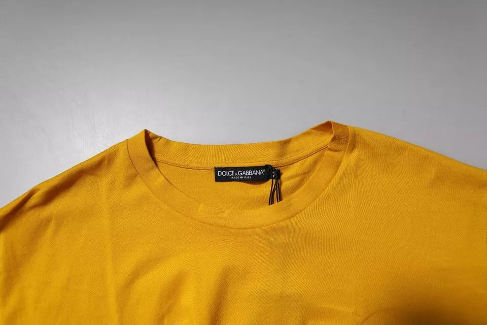 Dolce & Gabbana Dark Yellow Logo Cotton T-shirt, Timeless Luxury