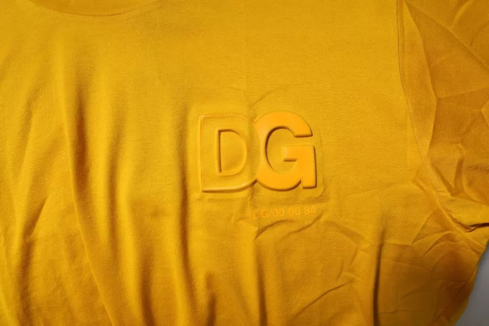 Dolce & Gabbana Dark Yellow Logo Cotton T-shirt - Timeless Luxury