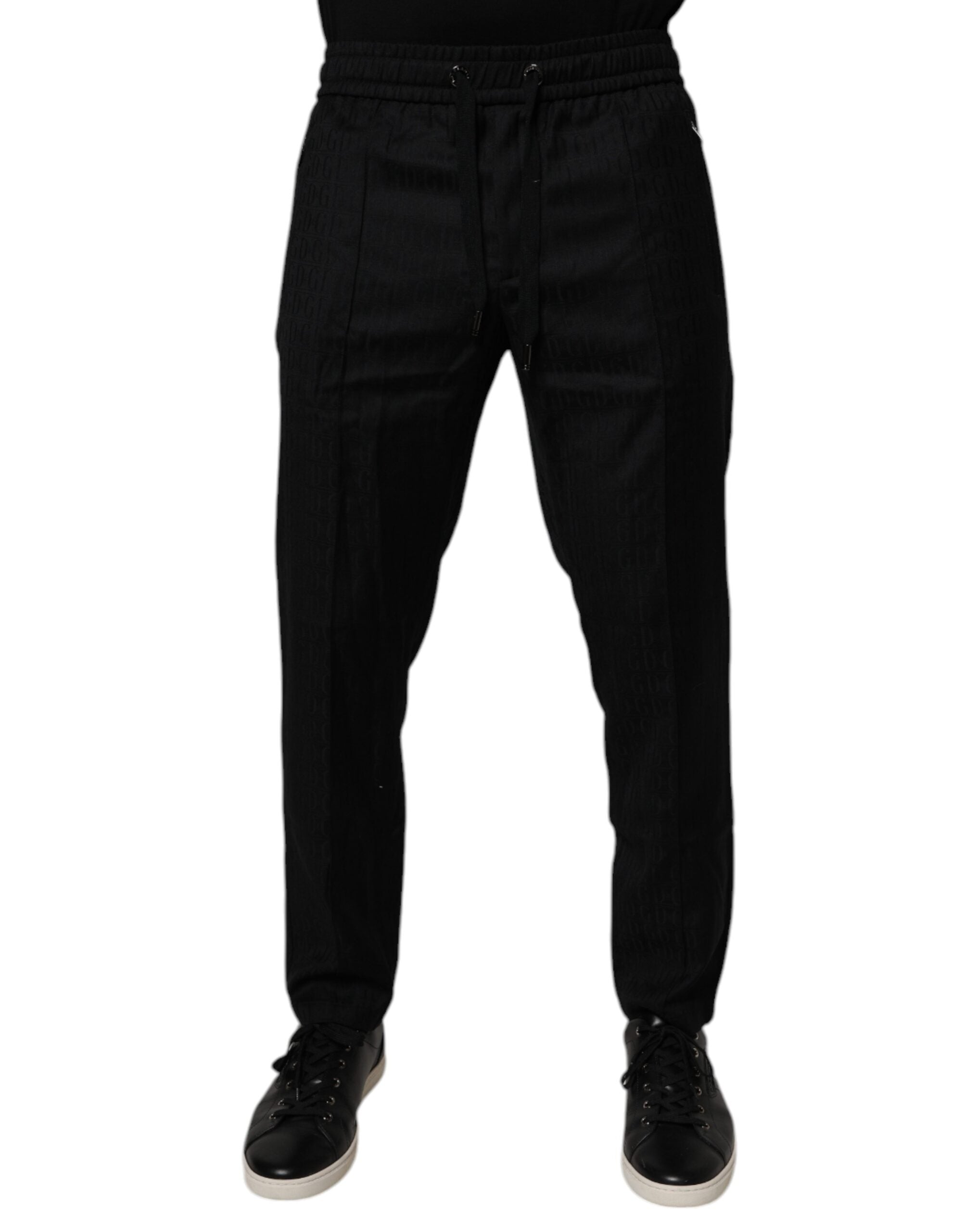 Dolce & Gabbana Black Wool Jogger Pants - Luxurious Couture