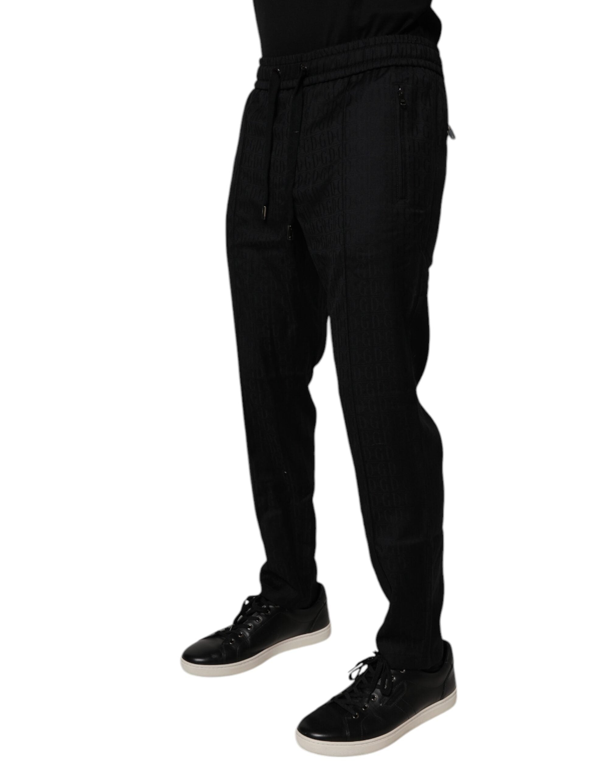 Dolce & Gabbana Black Wool Jogger Pants - Exquisite Luxury Couture