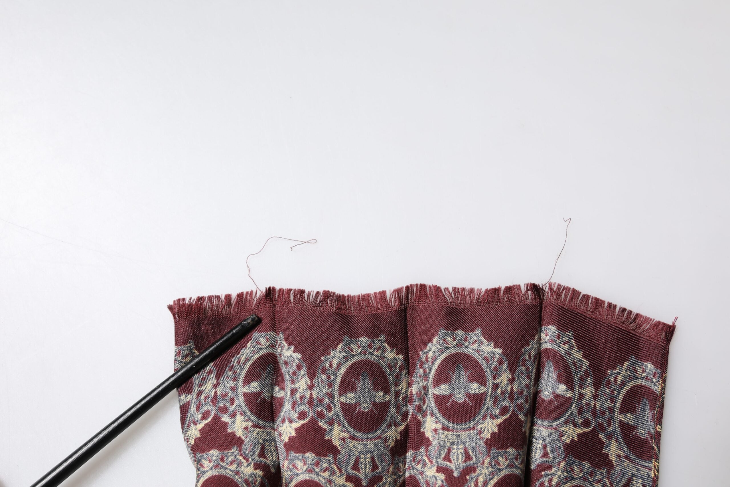 Dolce & Gabbana Bordeaux Printed Silk Neck Wrap Shawl Scarf