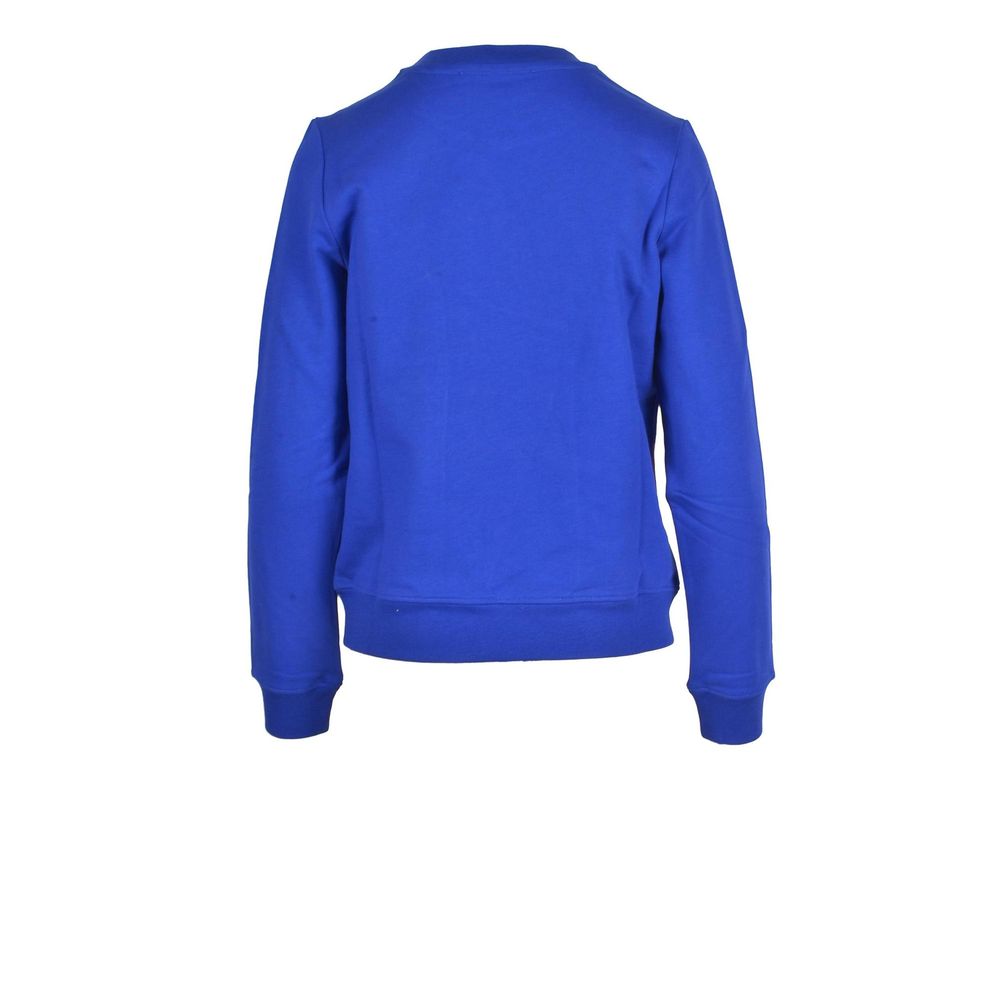Indulge in the Love Moschino Blue Cotton Sweatshirt, a luxurious blend of high-quality cotton that elevates your style with exquisite craftsmanship and timeless elegance.