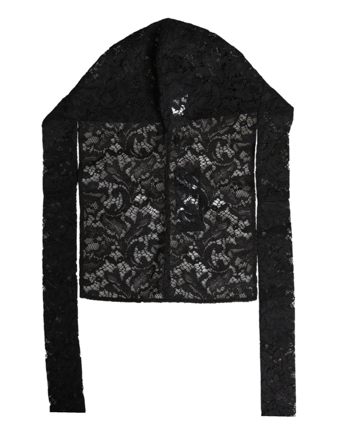 Experience the allure of the Dolce & Gabbana Black Floral Lace Whole Head Wrap Hat, a luxurious blend of floral lace and Italian craftsmanship, perfect for timeless elegance.