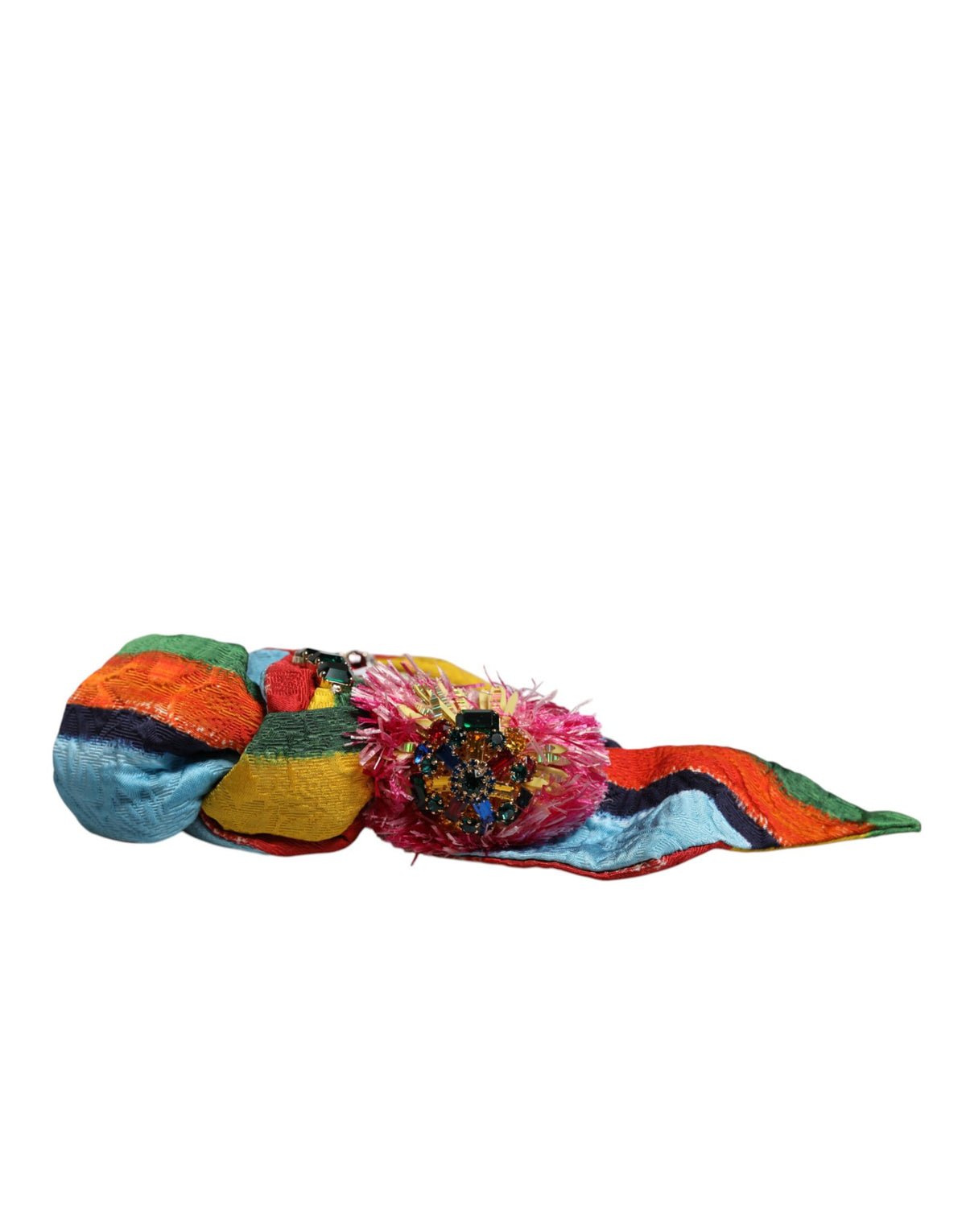 Discover the Dolce & Gabbana Multicolor Floral Crystal Embellished Diadem Headband, a handcrafted masterpiece that embodies artisanal luxury and timeless elegance.