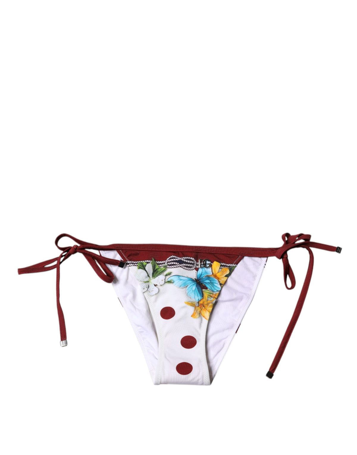 Indulge in the exquisite allure of Dolce & Gabbana's White Floral Print Bikini Bottom, crafted from premium materials, embodying timeless elegance for the discerning individual.