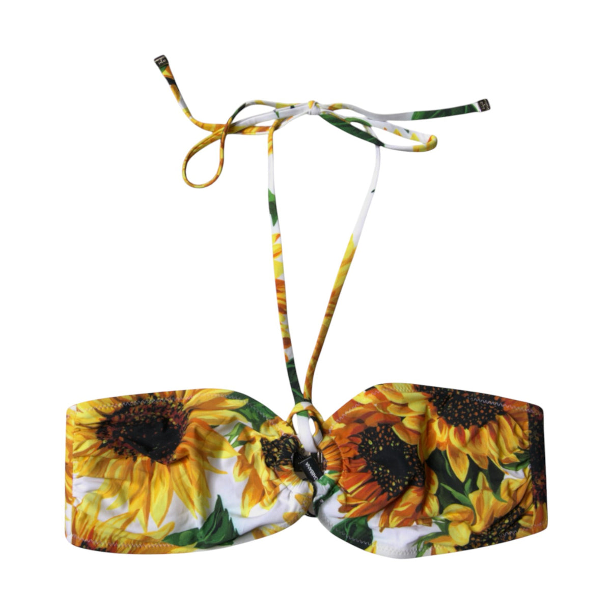 Elevate your summer elegance with the Dolce & Gabbana Multicolor Floral Halter Bikini Top, a luxurious blend of 75% nylon and 25% elastane, crafted for the discerning individual.