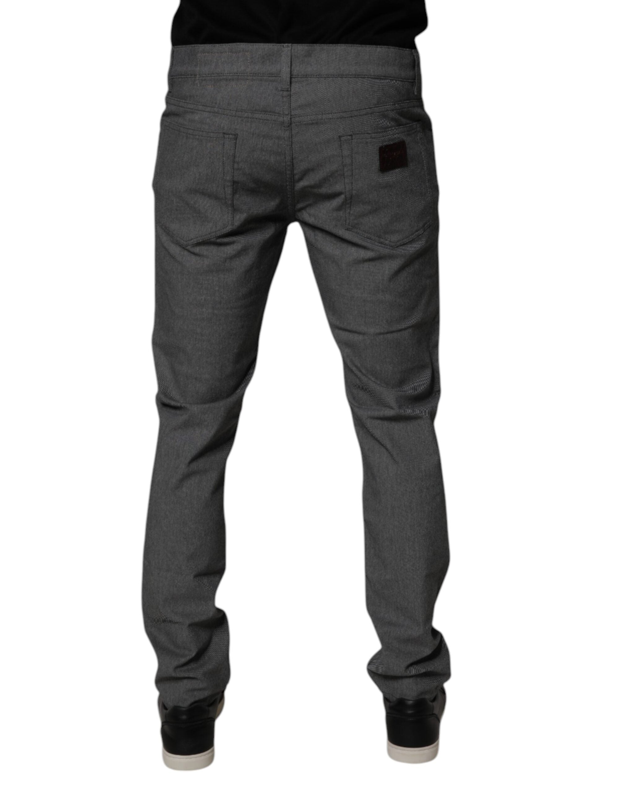 Dolce & Gabbana Gray Cotton Stretch Skinny Denim Jeans