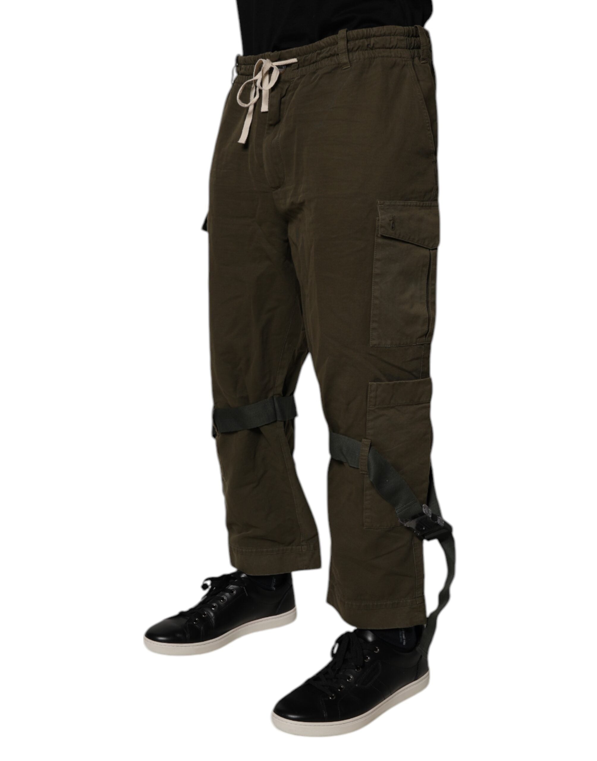 Dolce & Gabbana Brown Cotton Stretch Cargo Pants