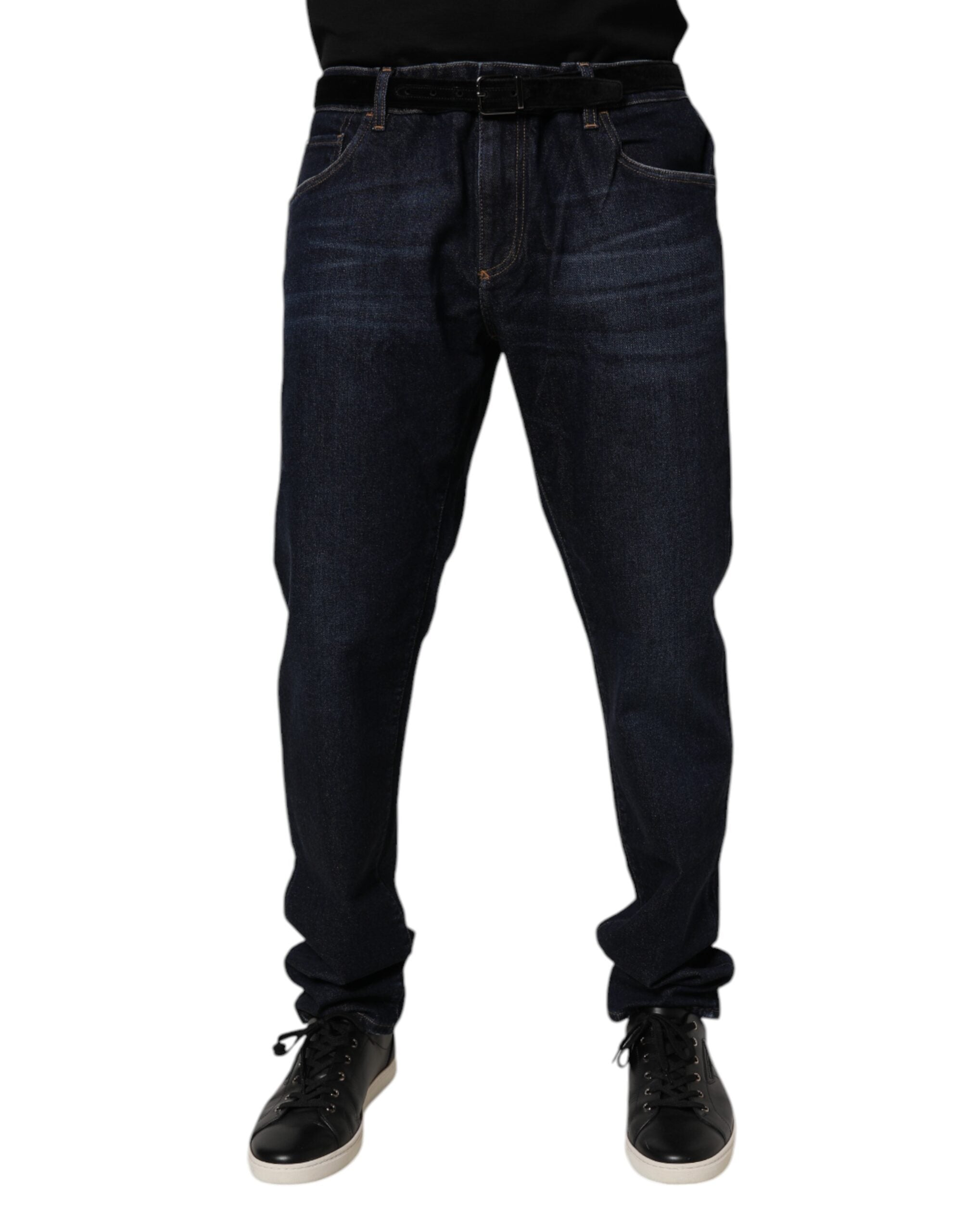 Dolce & Gabbana Dark Blue Skinny Denim Jeans - Luxury Elegance