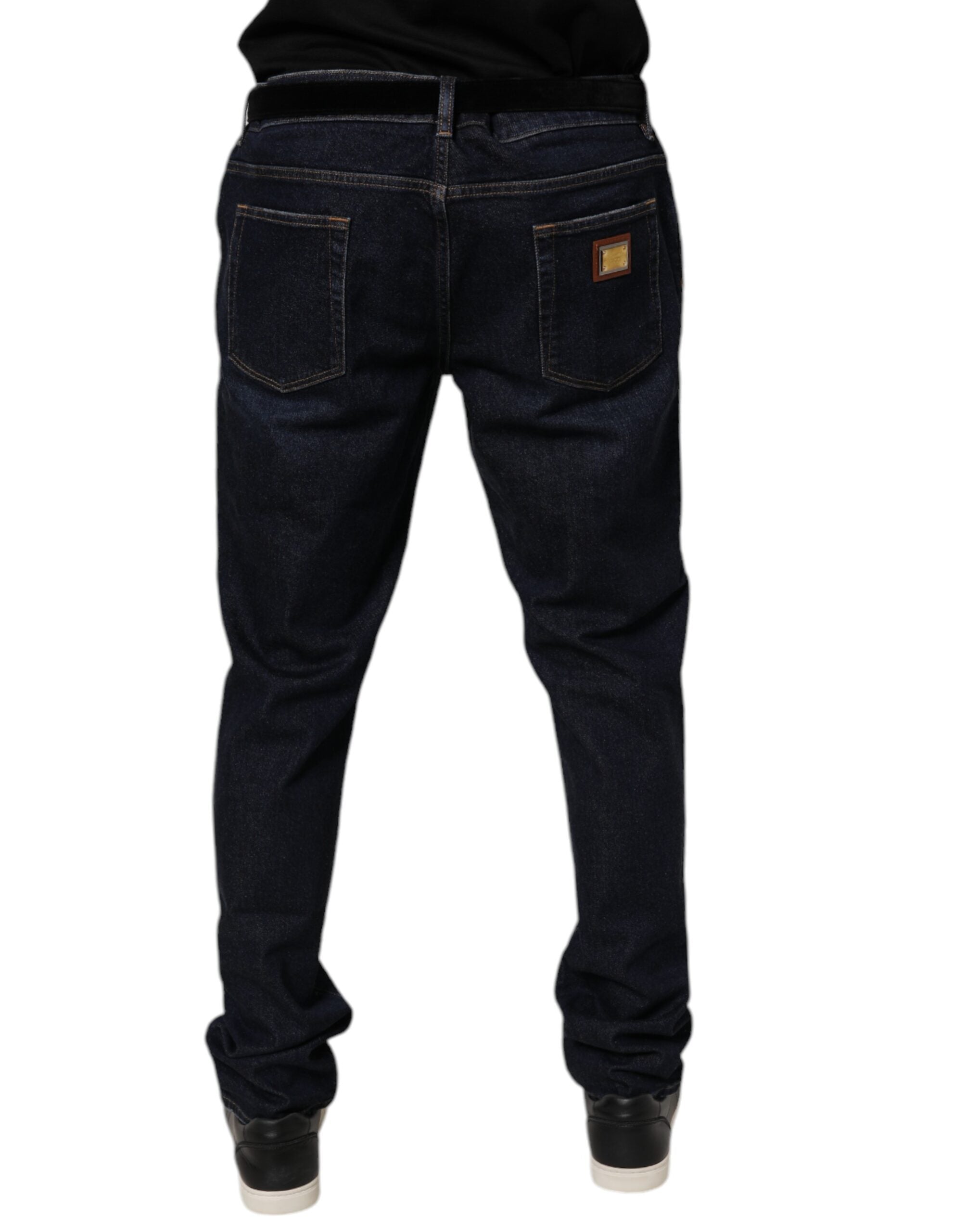 Dolce & Gabbana Dark Blue Skinny Denim Jeans - Luxury Elegance