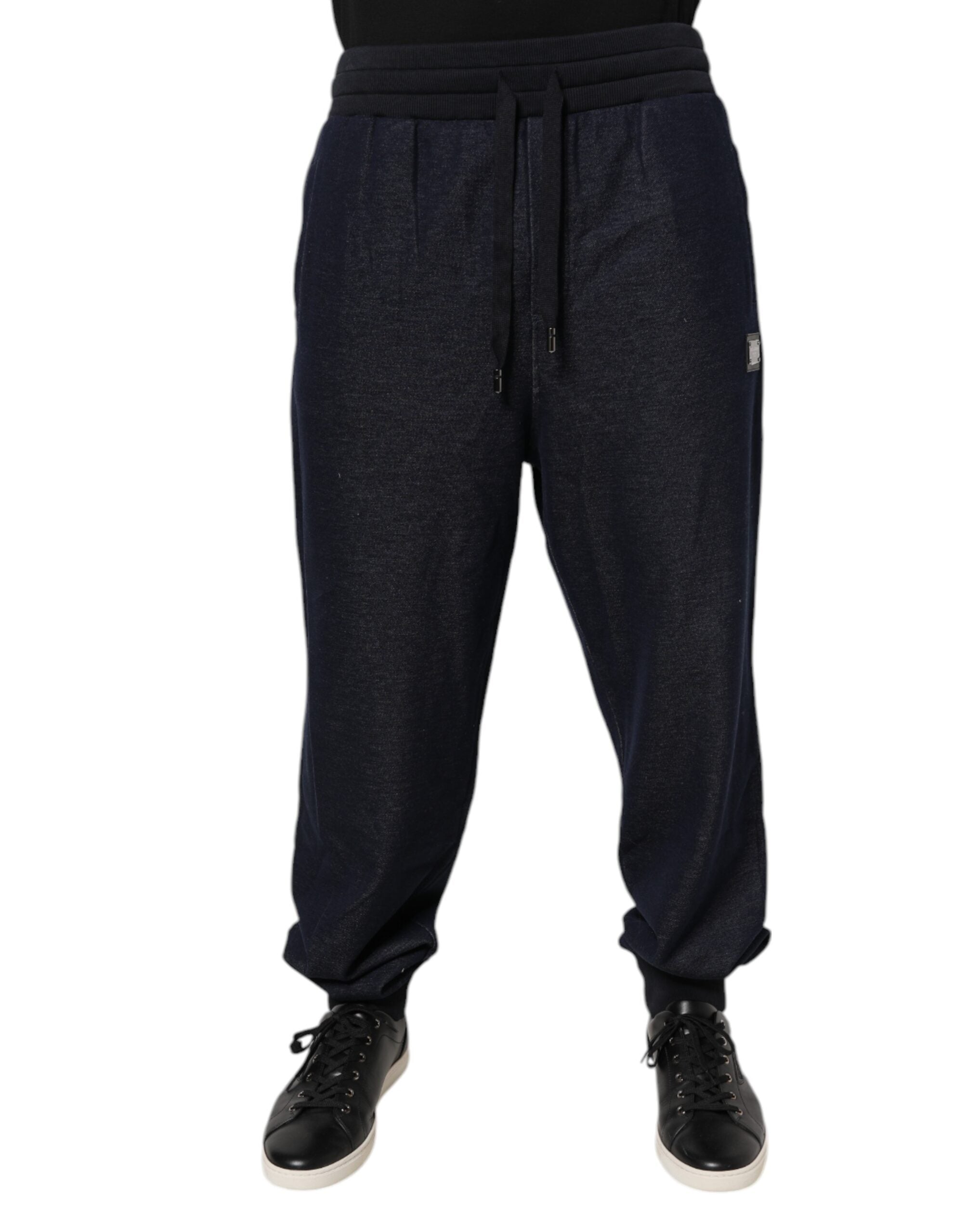 Dolce & Gabbana Black Jacquard Jogger Pants - Opulent Elegance