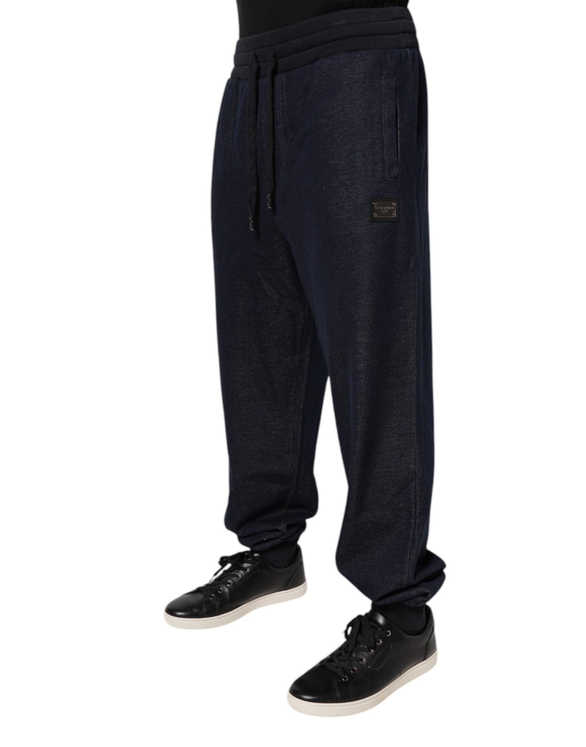 Dolce & Gabbana Black Jacquard Jogger Pants - Opulent Elegance
