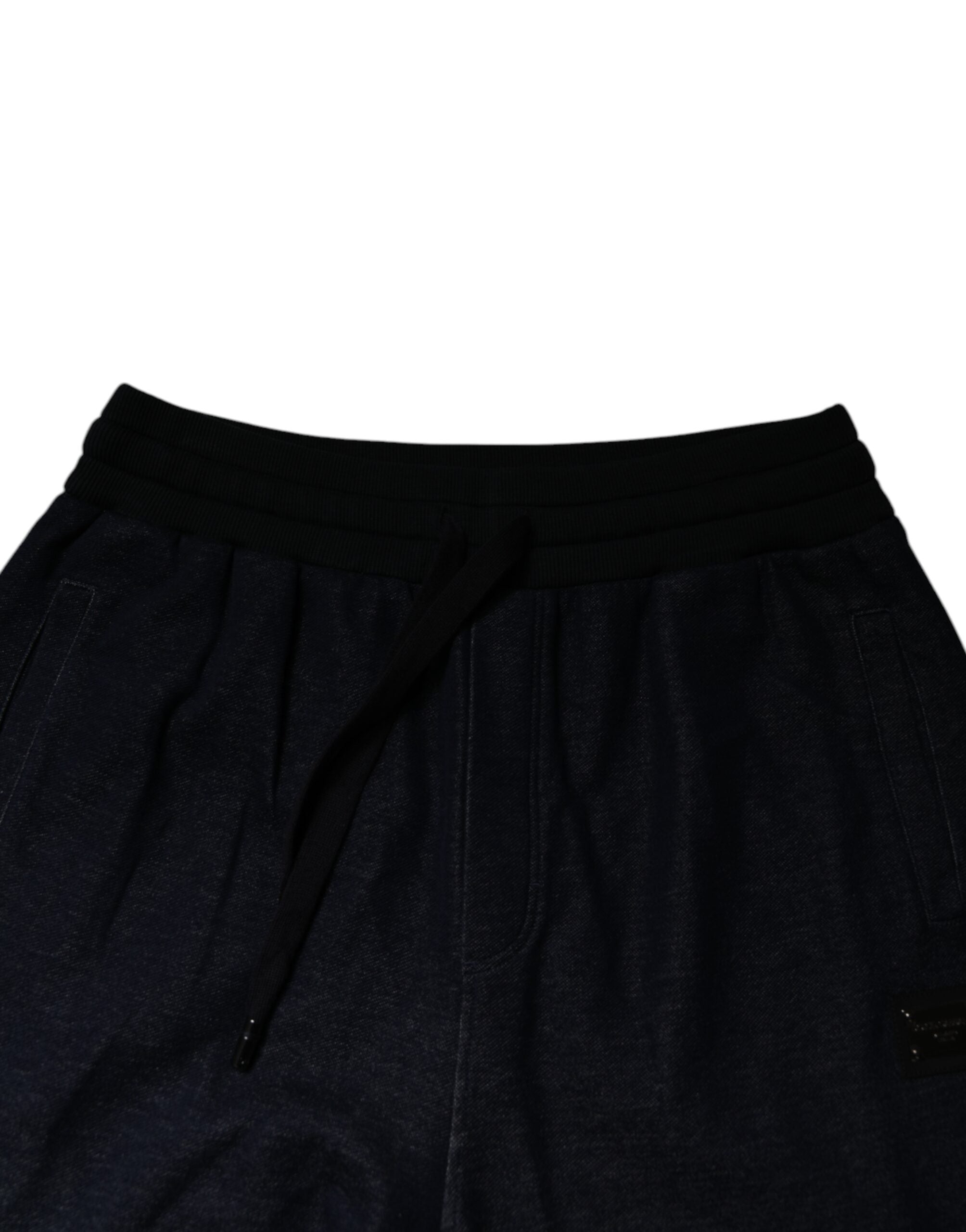 Dolce & Gabbana Black Jacquard Jogger Pants - Opulent Luxury