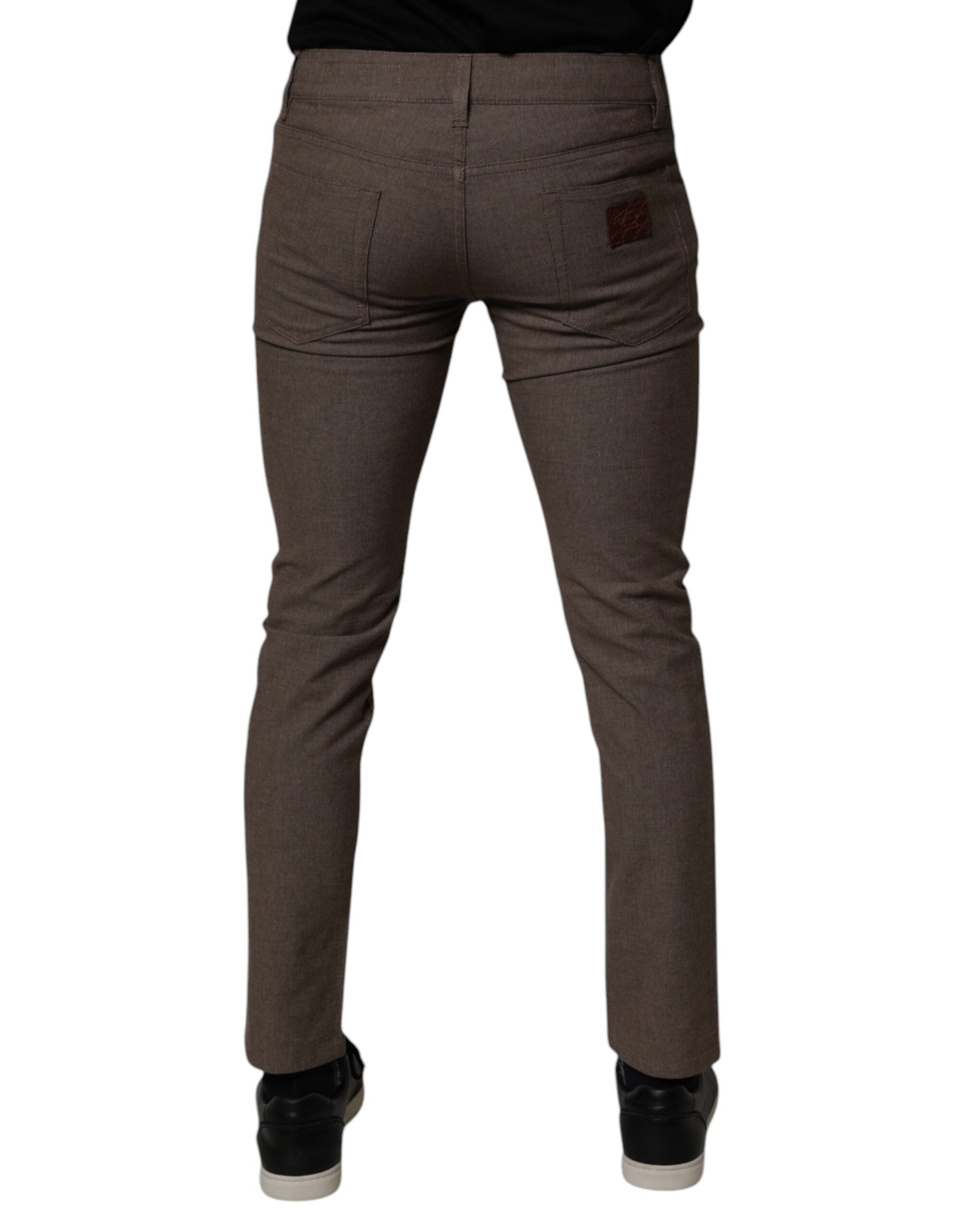 Dolce & Gabbana Brown Cotton Stretch Chino Pants