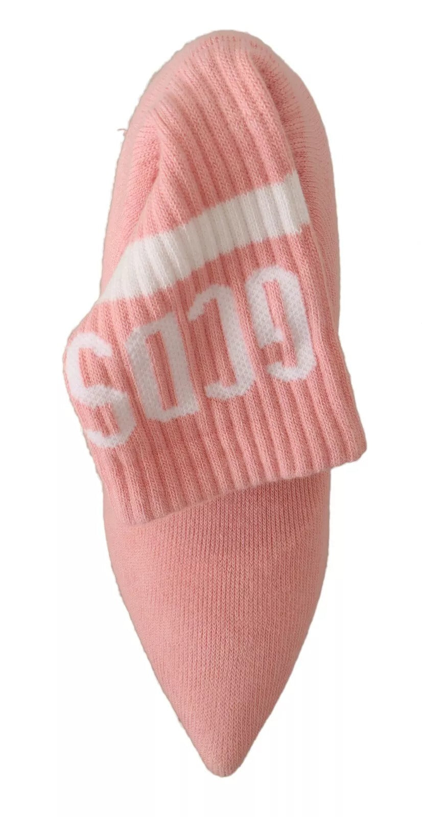 Elevate your style with GCDS Pink Suede Logo Socks Block Heel Ankle Boots, where luxurious suede meets avant-garde design for the modern connoisseur.