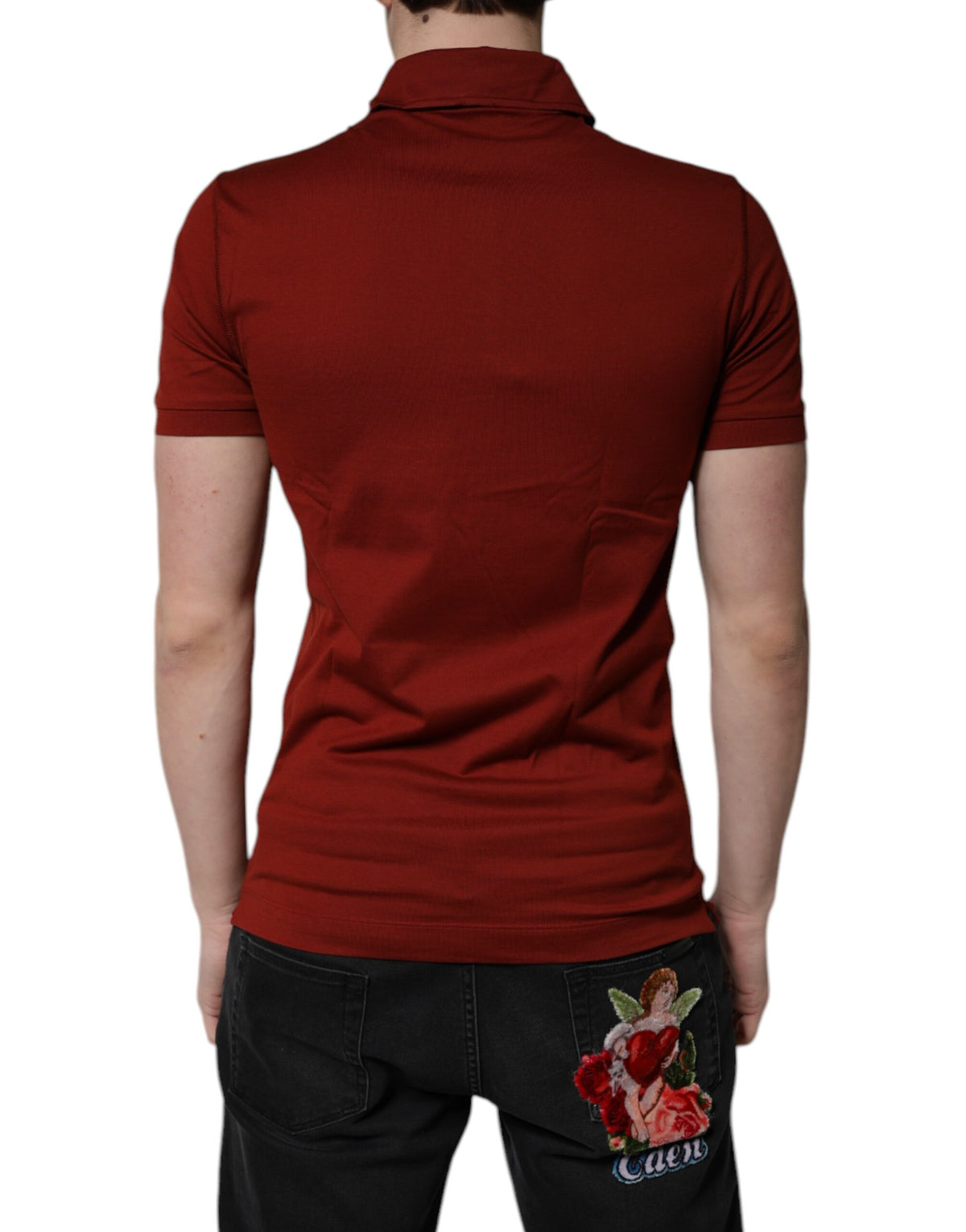 Elevate your wardrobe with the Dolce & Gabbana Red Cotton DG Logo Collared Polo T-shirt, a testament to Italian craftsmanship and timeless elegance, perfect for every sophisticated occasion.