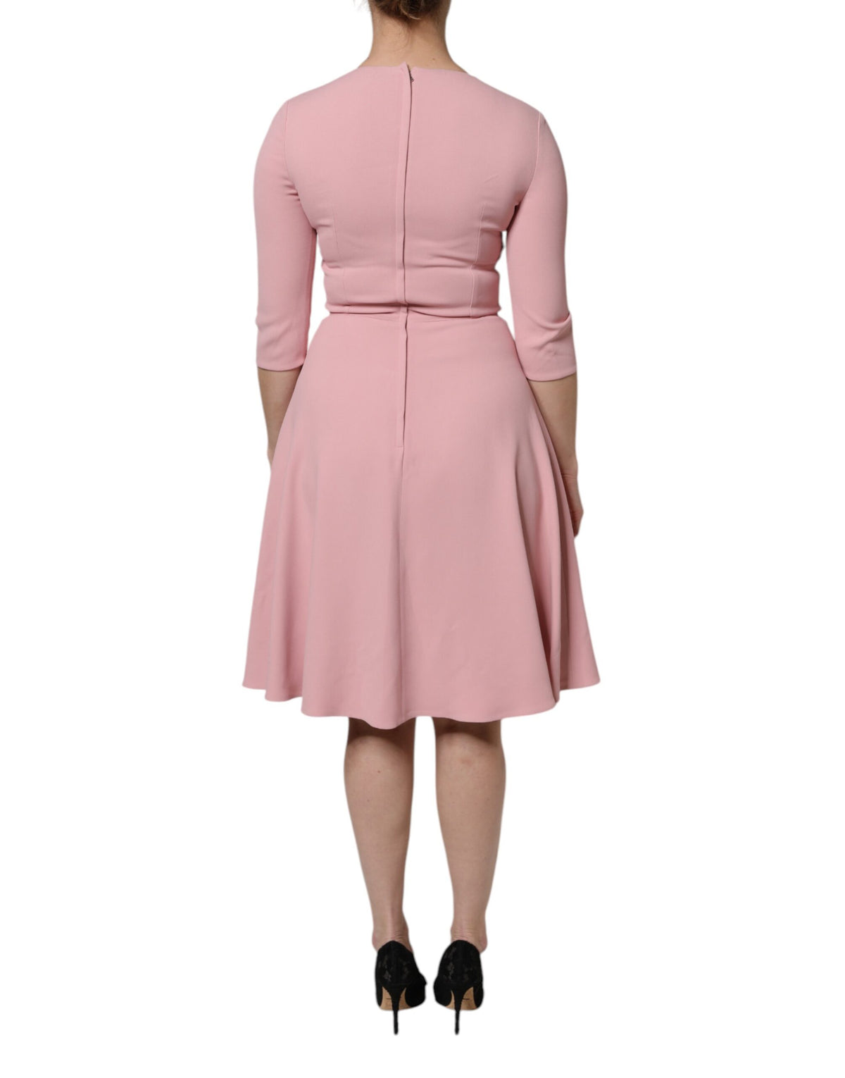 Experience the exquisite allure of the Dolce & Gabbana Pink A-line Flare Dress, crafted from luxurious viscose and silk, embodying refined Italian craftsmanship for unparalleled elegance.