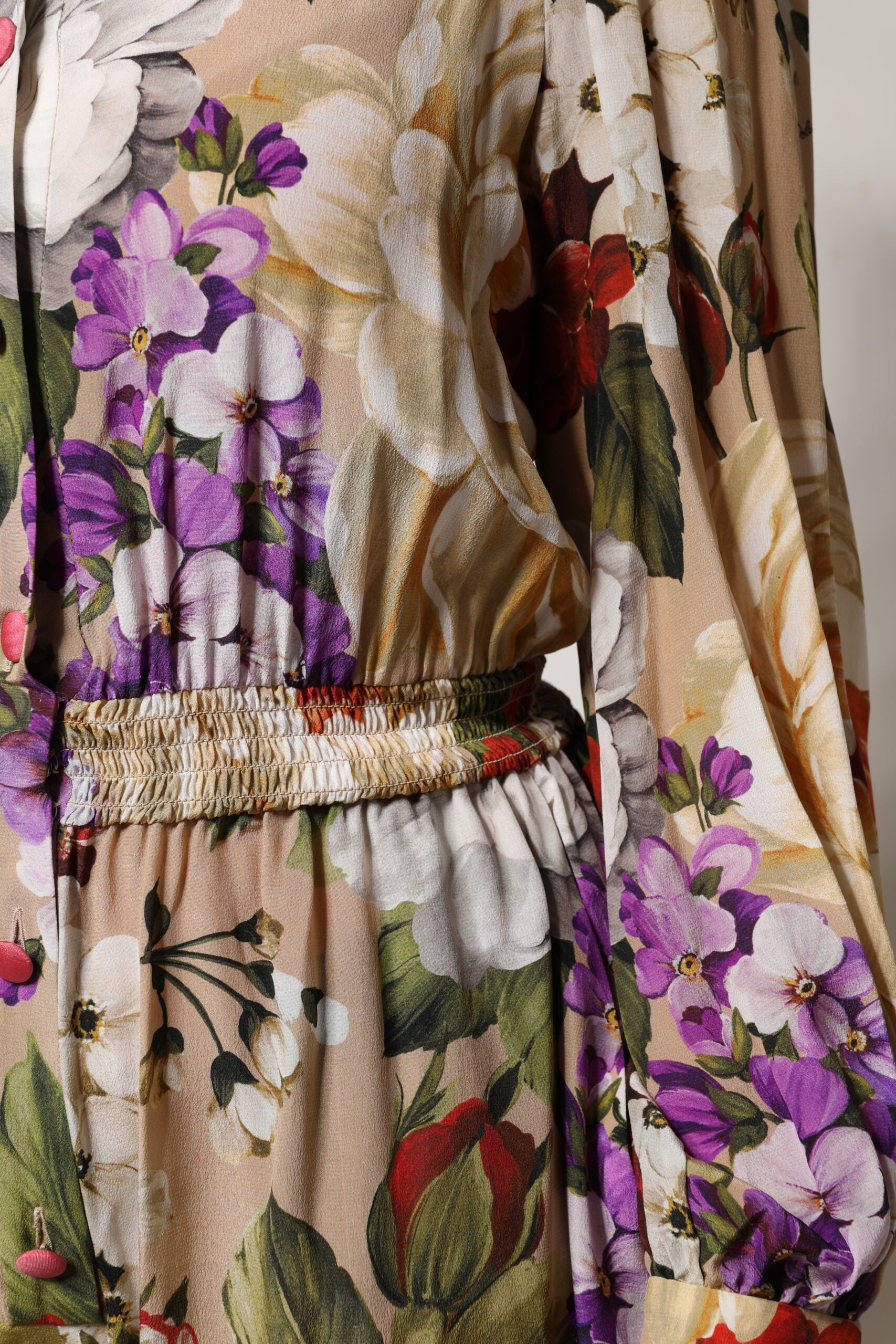 Indulge in the exquisite Dolce & Gabbana Multicolor Floral Wide Leg Jumpsuit Dress, crafted from luxurious silk, embodying elegance and sophistication for every occasion.