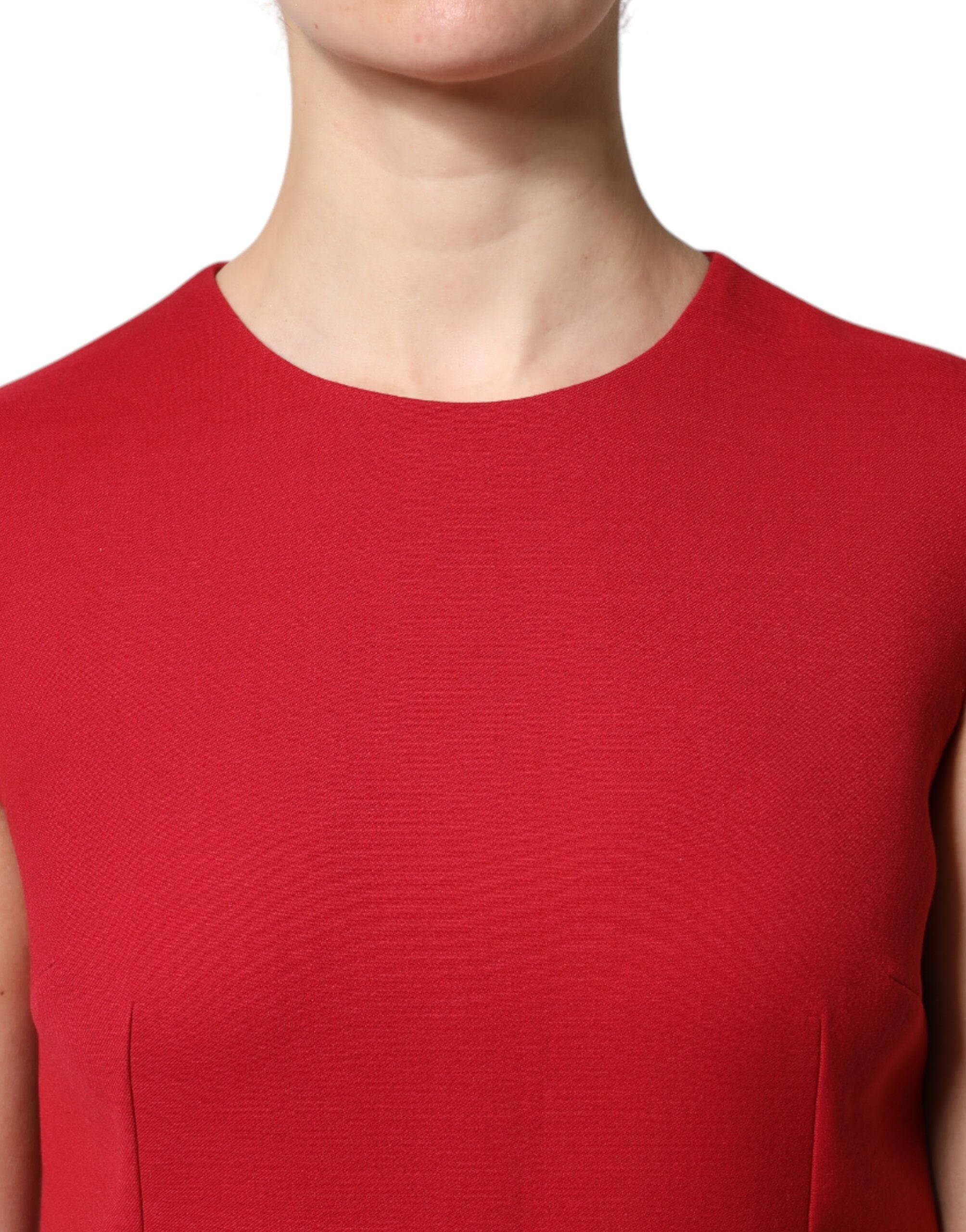 Discover the allure of the Dolce & Gabbana Red Wool Sleeveless A-line Dress, a luxurious masterpiece crafted in Italy, designed to elevate your elegance and confidence.