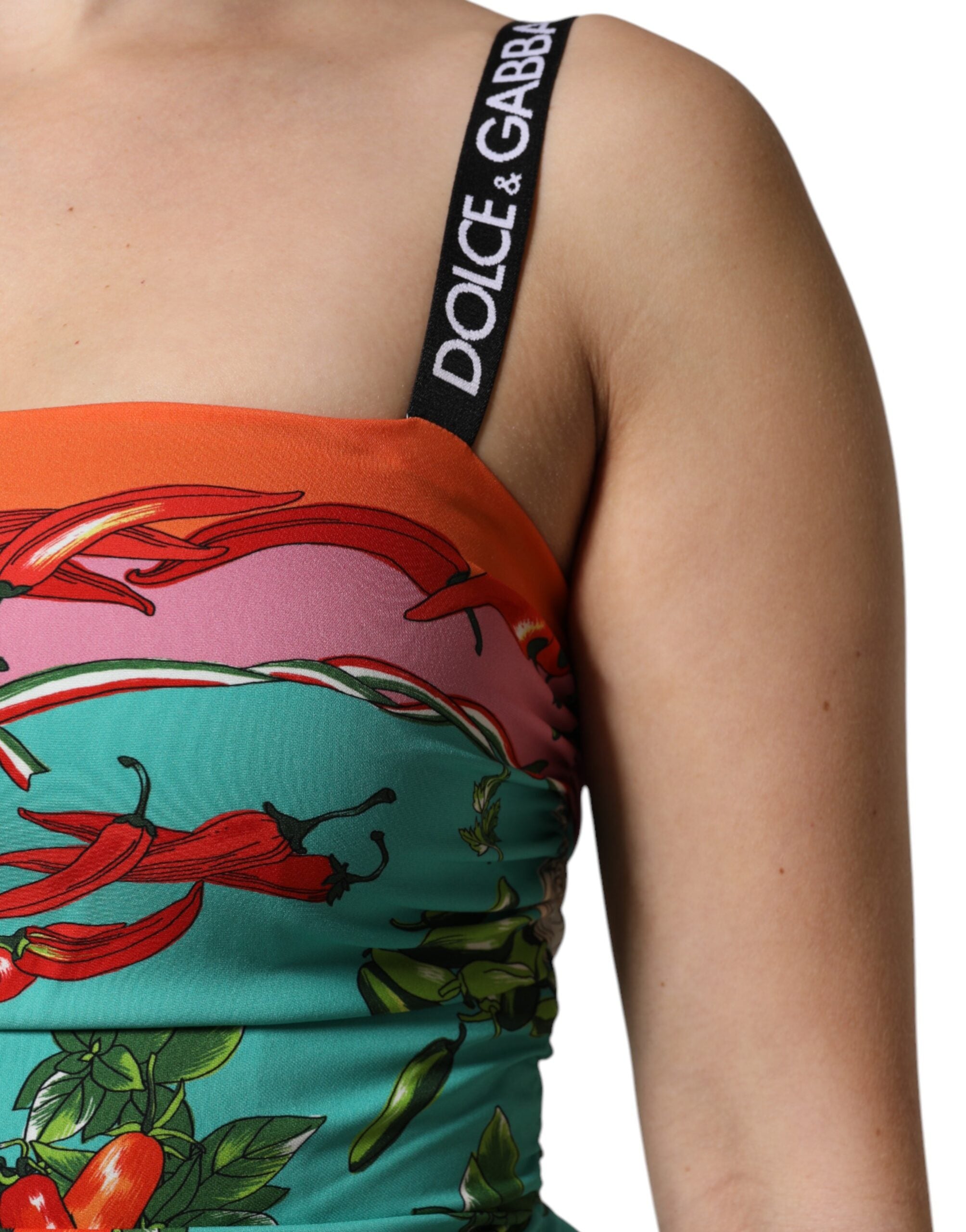 Elevate your wardrobe with the Dolce & Gabbana Multicolor Printed Silk Sleeveless Midi Dress, a masterpiece of Italian craftsmanship that embodies timeless elegance and artistic allure.