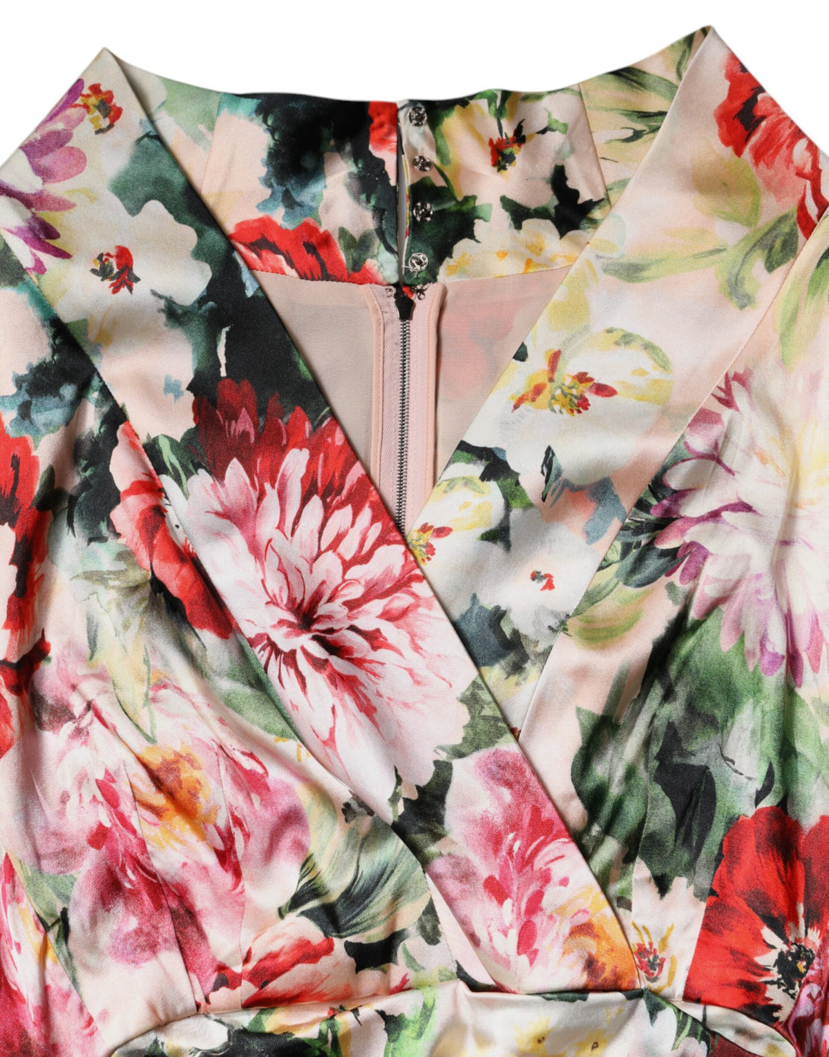 Discover the exquisite Dolce & Gabbana Multicolor Floral Short Sleeves Sheath Midi Dress, a luxurious blend of silk and artistry, perfect for elevating your elegance.