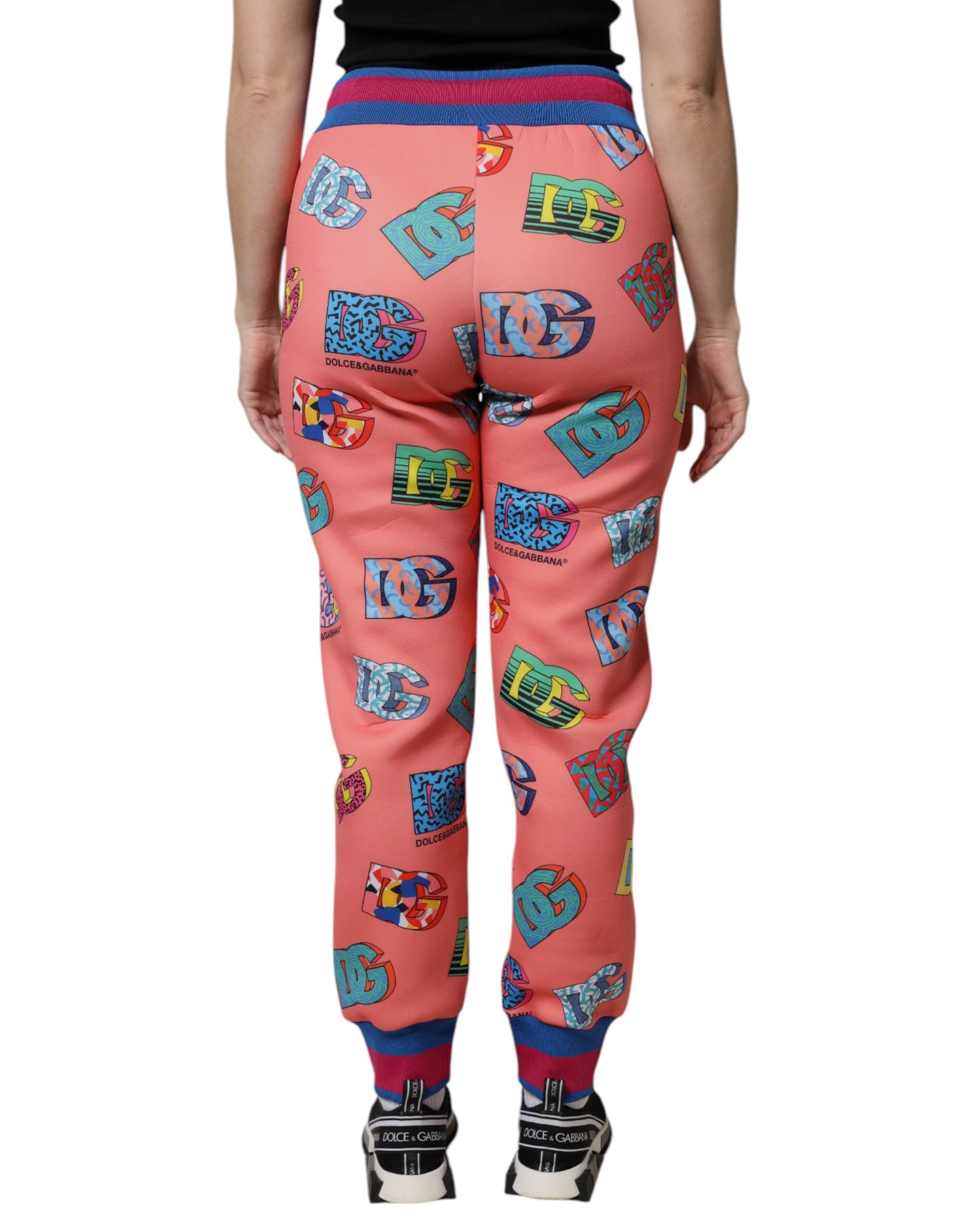 Dolce & Gabbana Pink Logo Monogram Jogger Sweatpants Couture