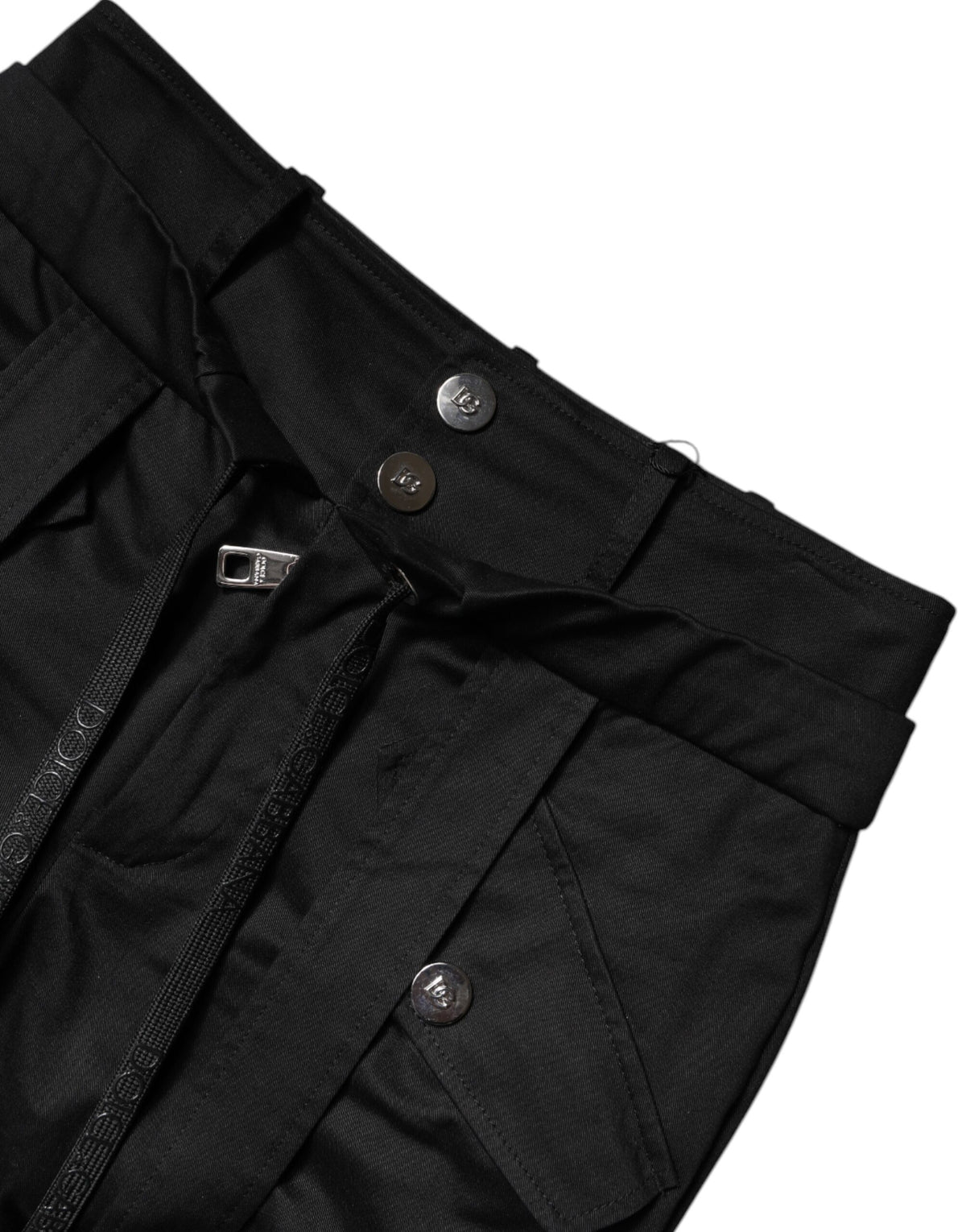 Dolce & Gabbana Black High Waist Cargo Pants - Timeless Luxury