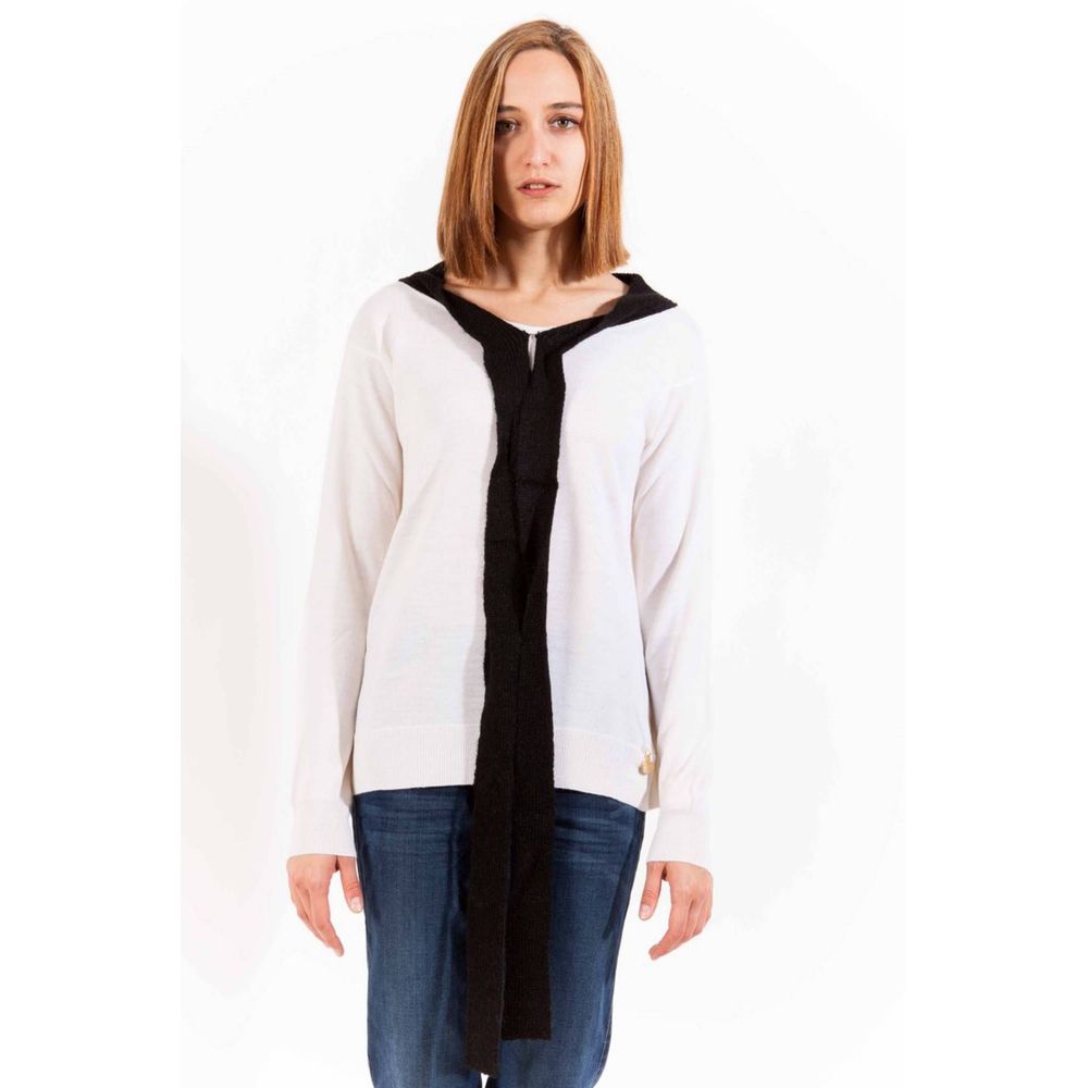 Love Moschino white wool women sweater front view