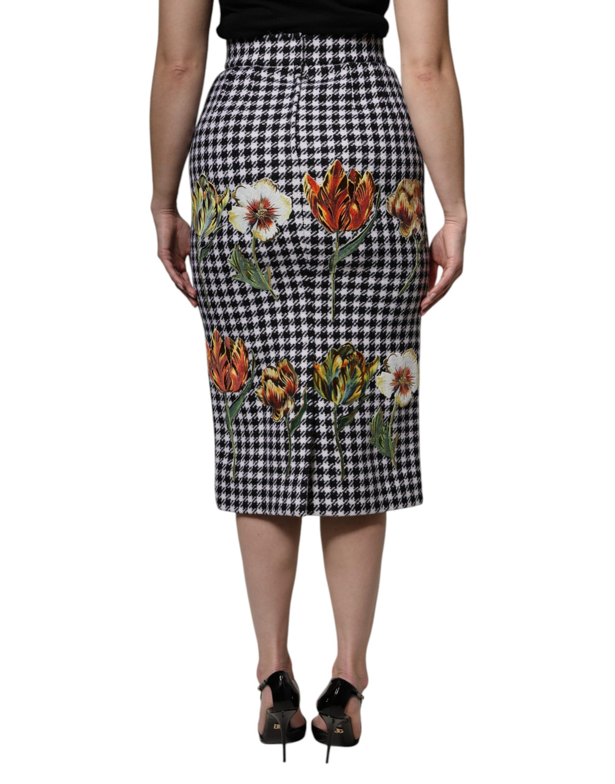 Dolce & Gabbana Floral Print High Waist Pencil Skirt Couture