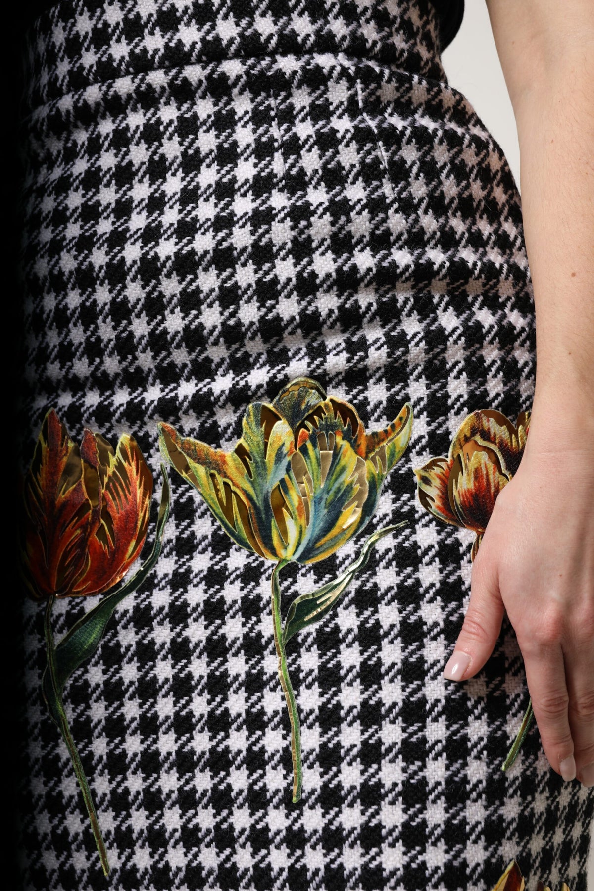 Dolce & Gabbana Floral Print High Waist Pencil Skirt Couture