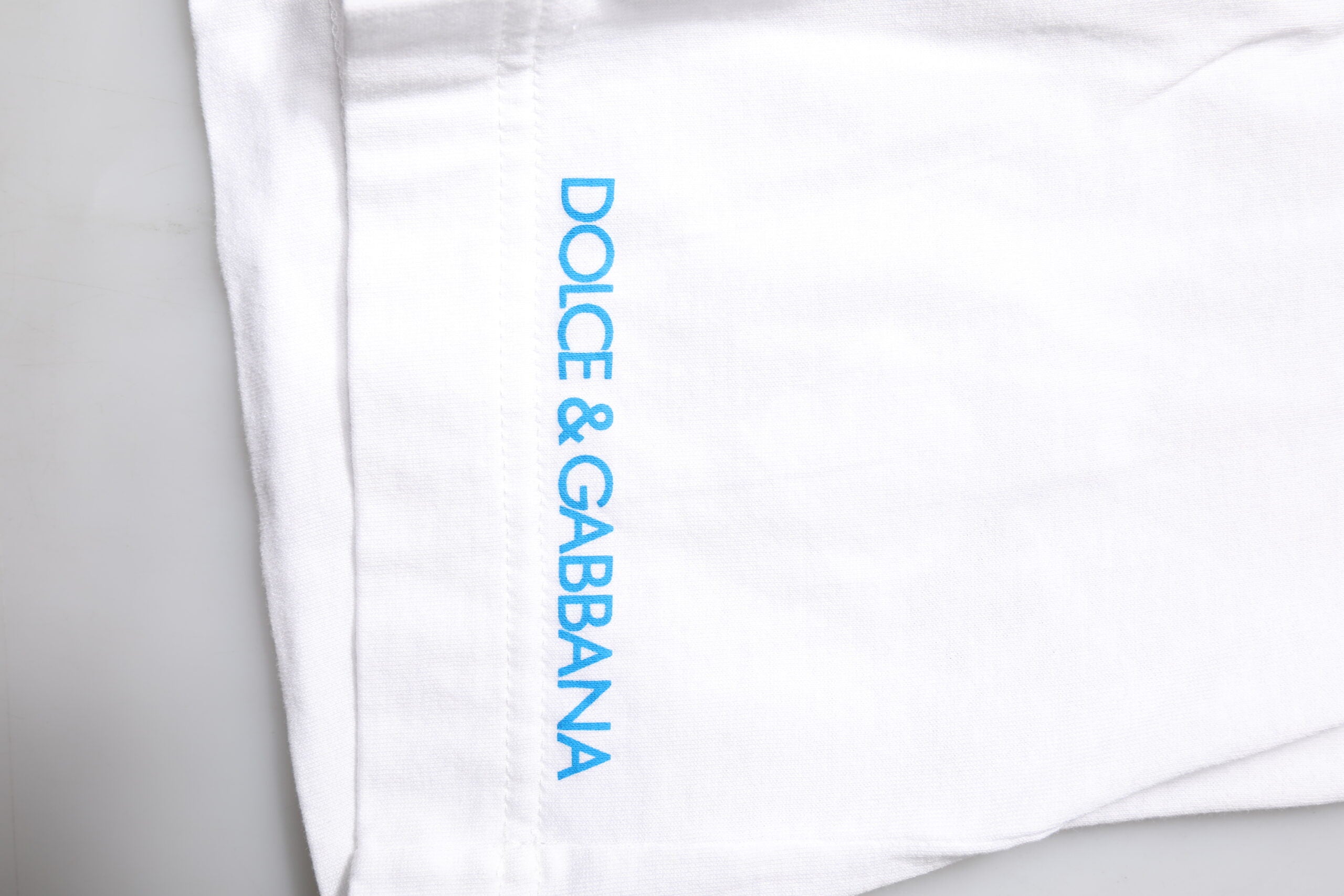 Dolce & Gabbana White Graphic Print Cotton Crew Neck T-shirt