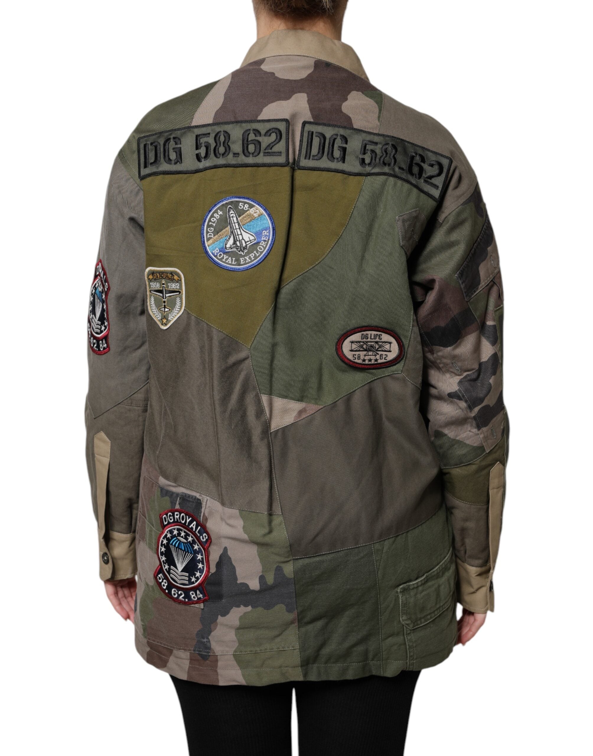 Indulge in the Dolce & Gabbana Military Green Cotton Button Down Jacket, where exquisite Italian craftsmanship meets timeless elegance, perfect for the discerning individual.