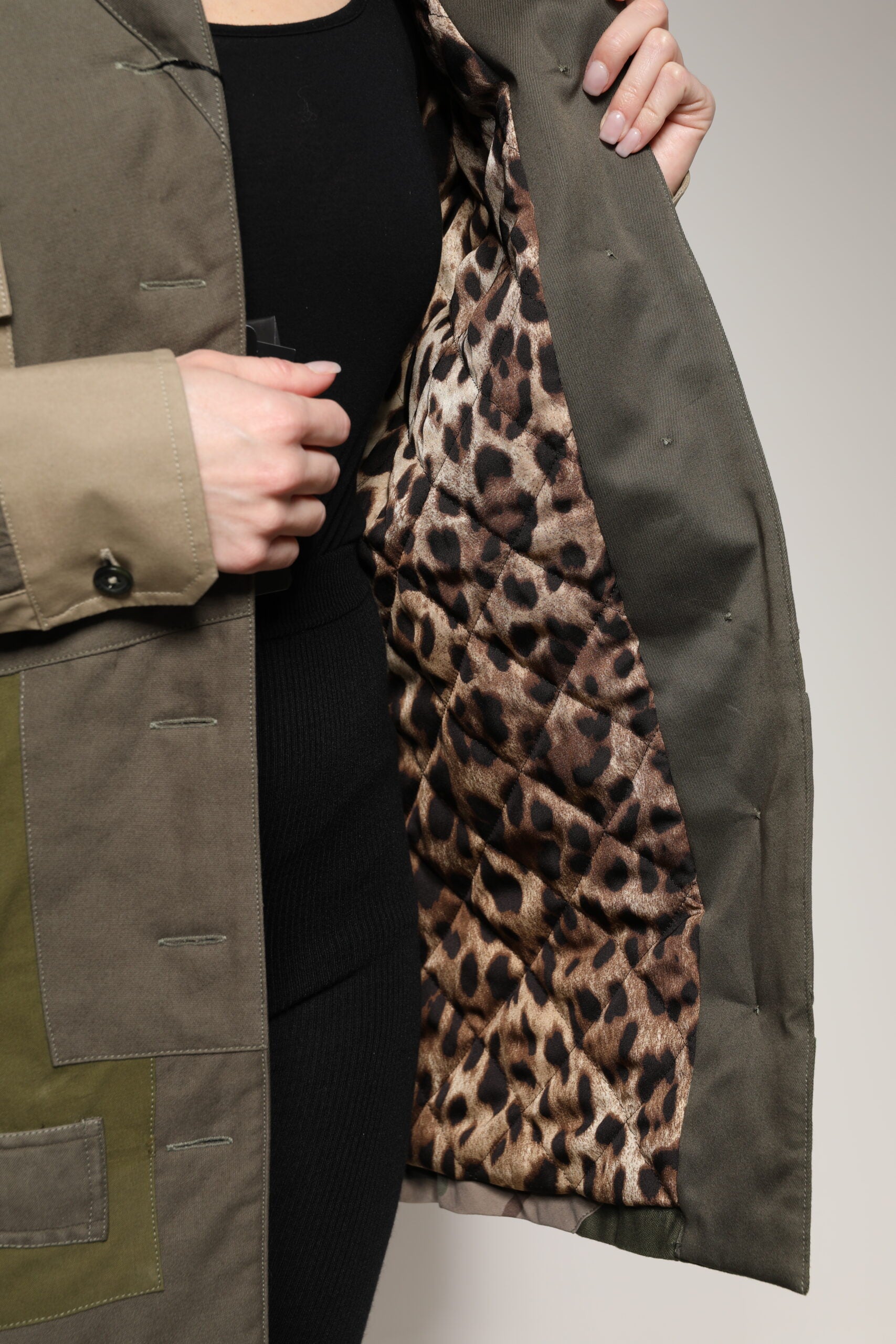 Dolce & Gabbana Military Green Cotton Button Down Jacket